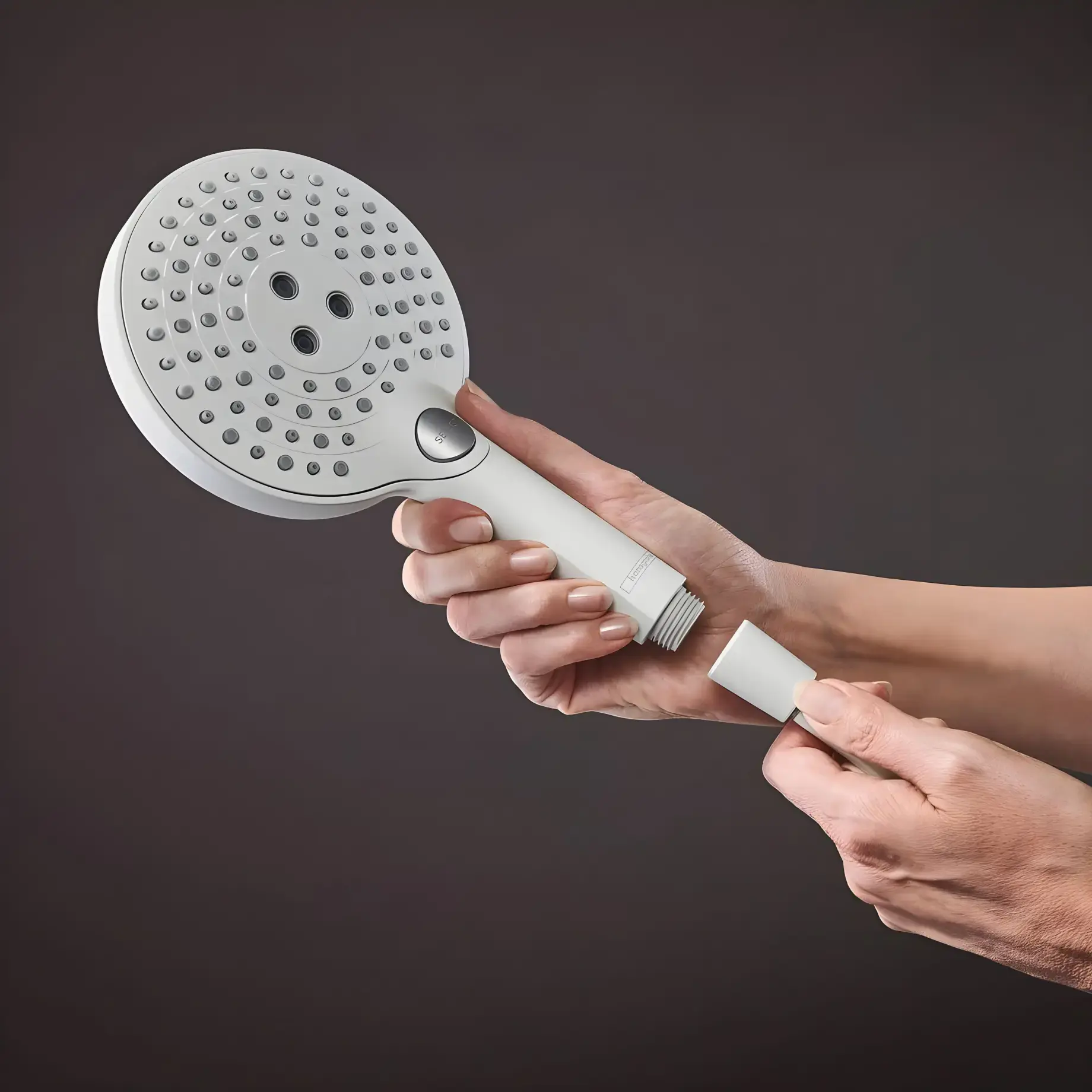 Душова система з термостатом Raindance Select S Hansgrohe 27633700 White Matt — в інтерʼєрі ванної кімнати