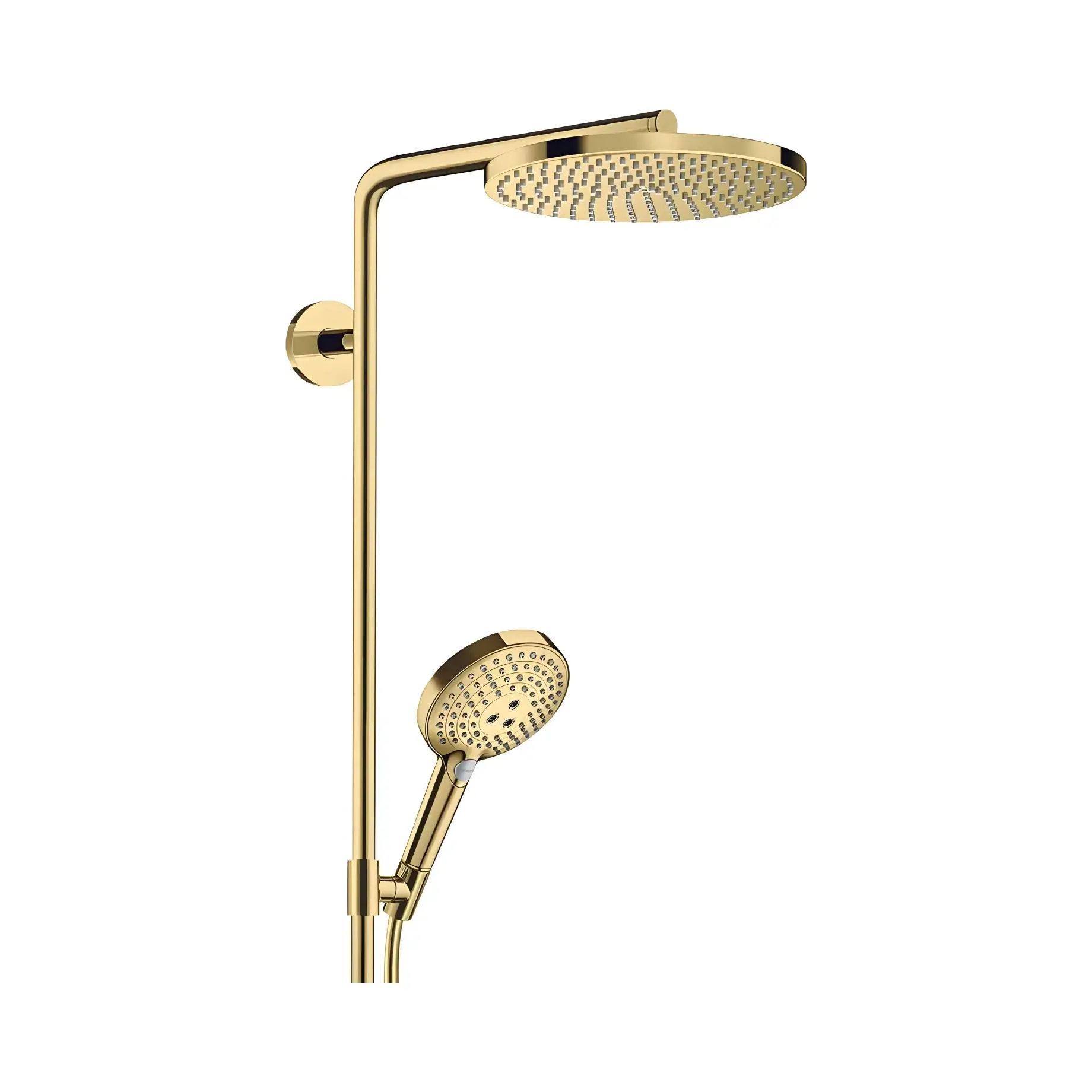 Душова система з термостатом Raindance Select S Hansgrohe 27633990 Polished Gold Optic — вид спереду