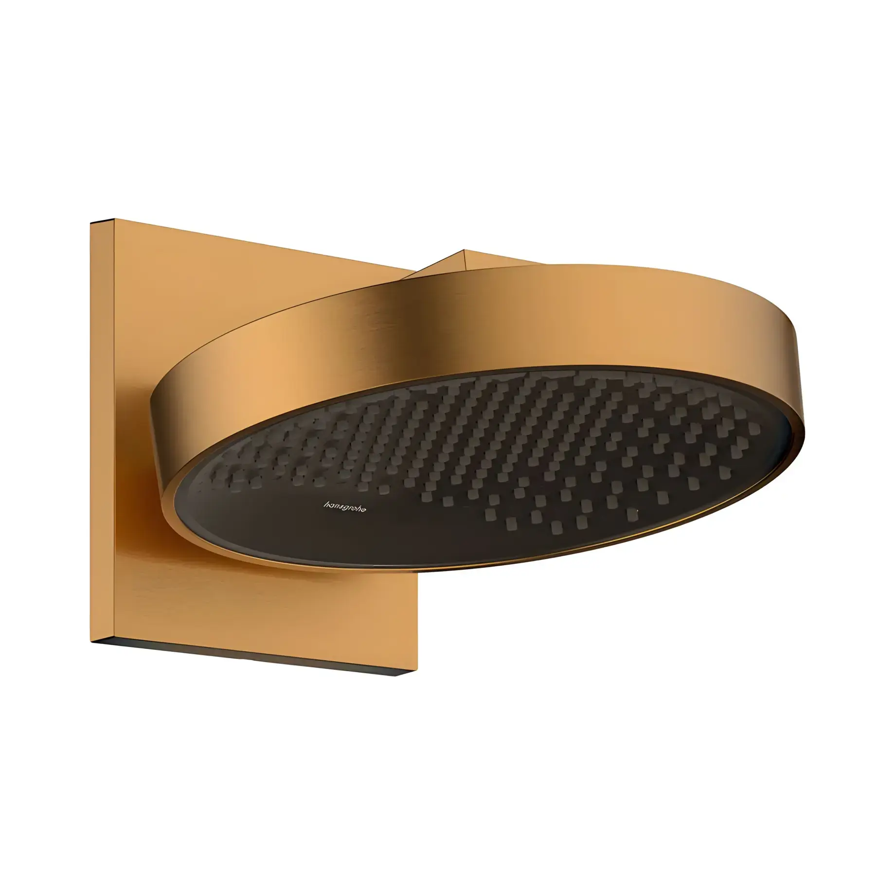Верхній душ 1jet Rainfinity Hansgrohe 26226140 Brushed Bronze — вид на білому тлі