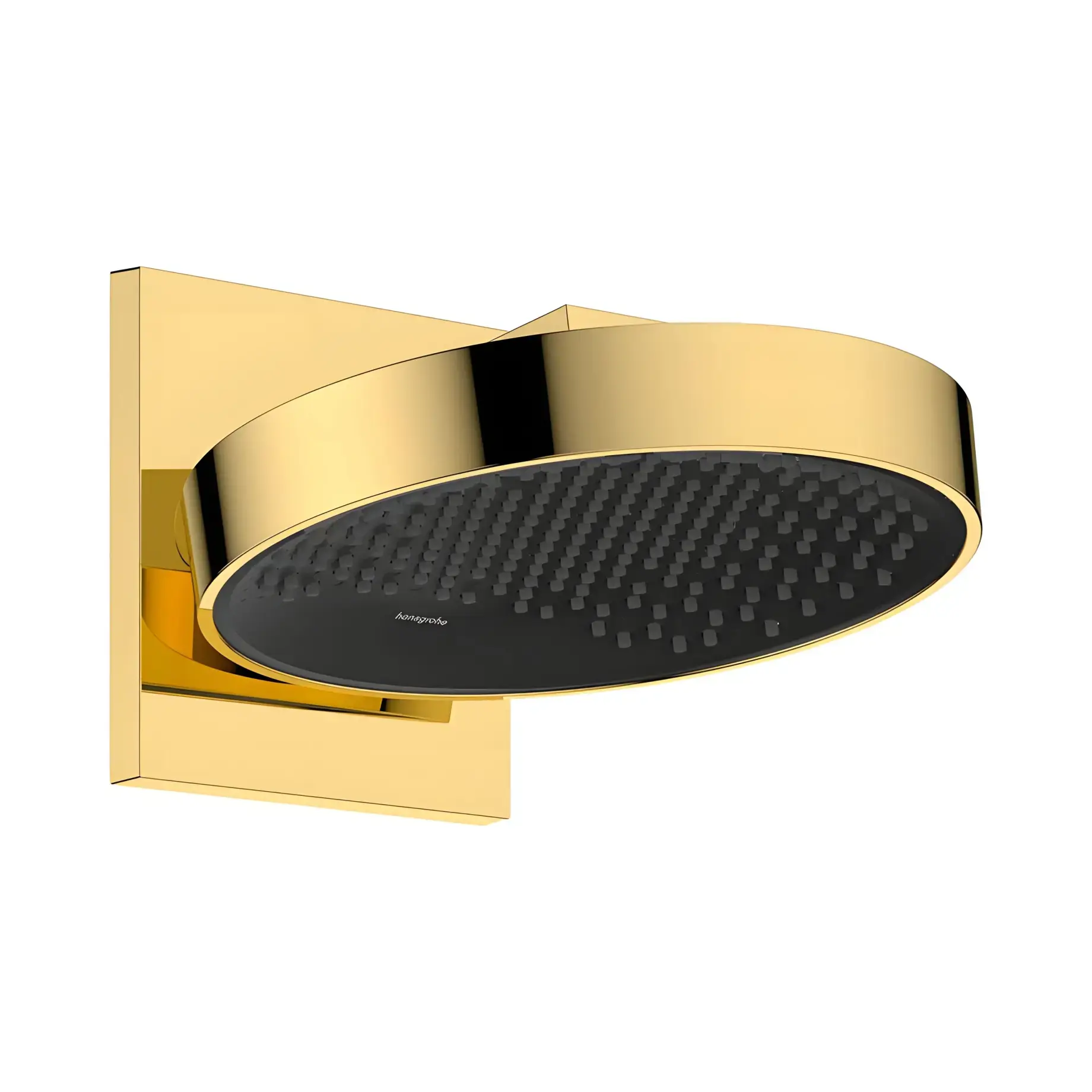 Верхній душ 1jet Rainfinity Hansgrohe 26227990 Polished Gold Optic — вид на білому тлі