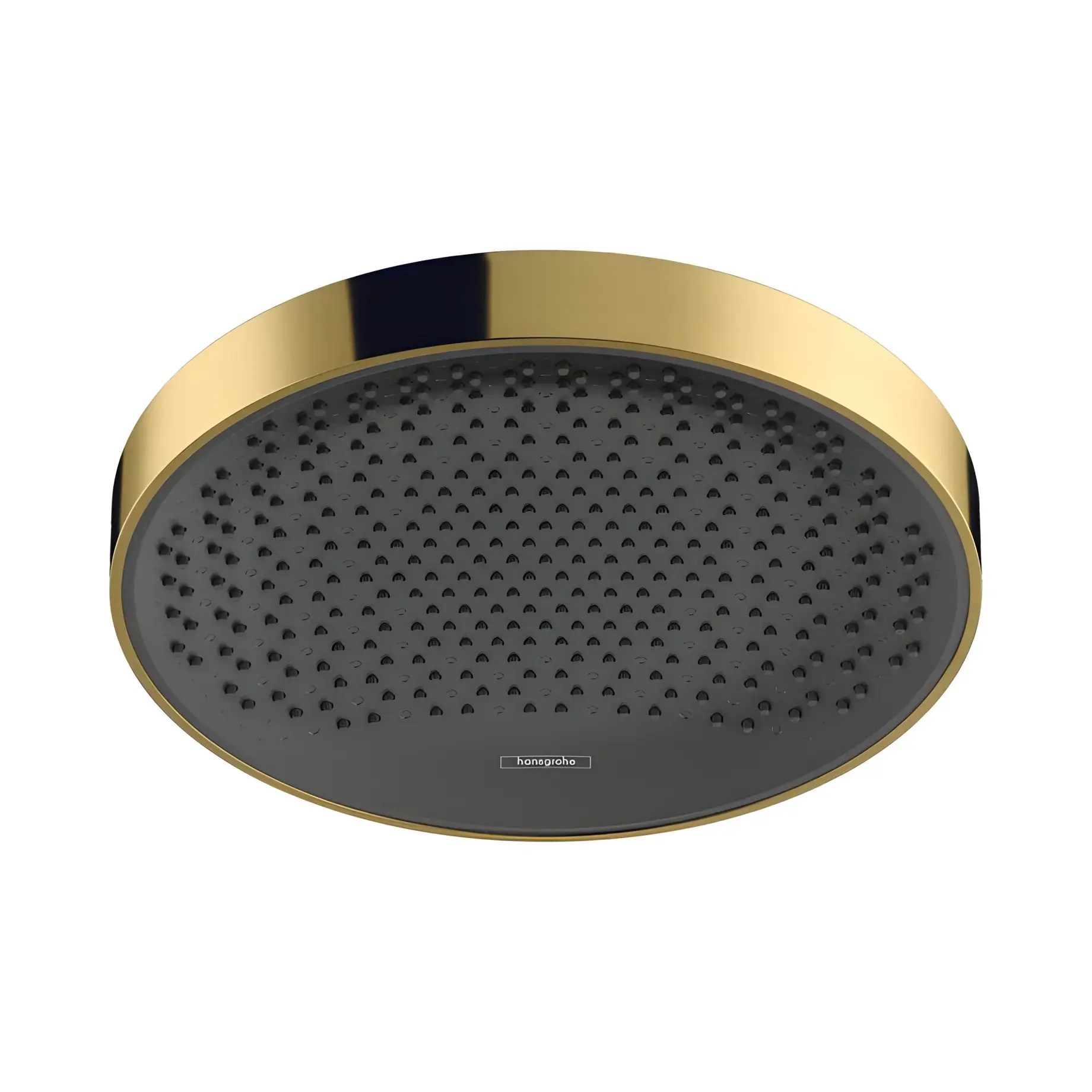 Верхній душ 1jet Rainfinity Hansgrohe 26228990 Polished Gold Optic — вид на білому тлі