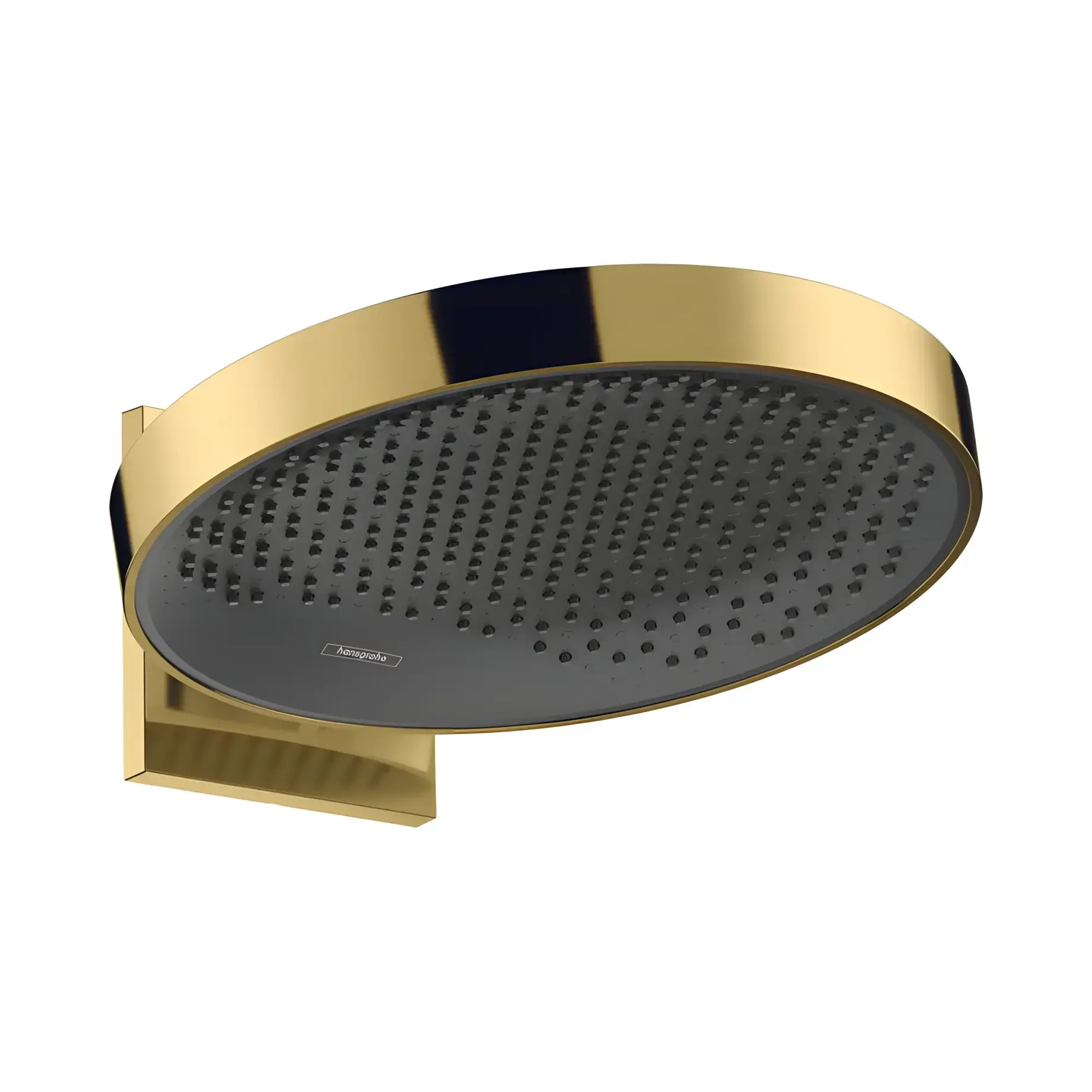 Верхній душ 1jet Rainfinity Hansgrohe 26230990 Polished Gold Optic — вид на білому тлі