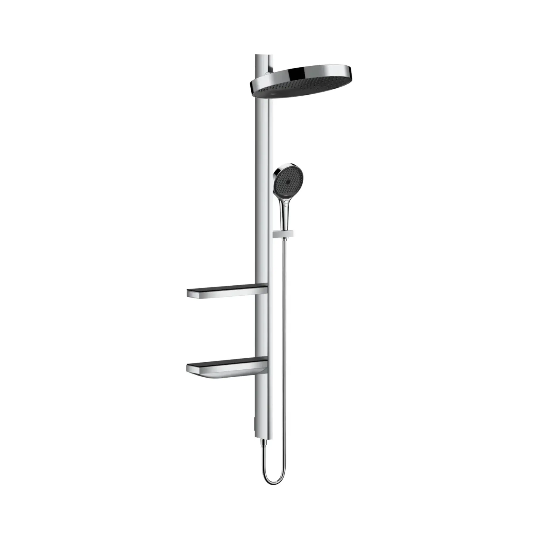 Душова система Rainfinity Showerpipe 360 1jet без змішувача Hansgrohe 26842000 Chrome — вид на білому тлі