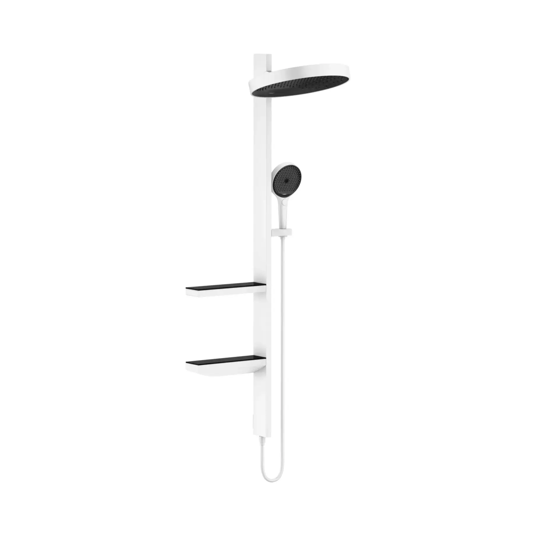 Душова система Rainfinity Showerpipe 360 1jet без змішувача Hansgrohe 26842700 Matte White — вид на білому тлі