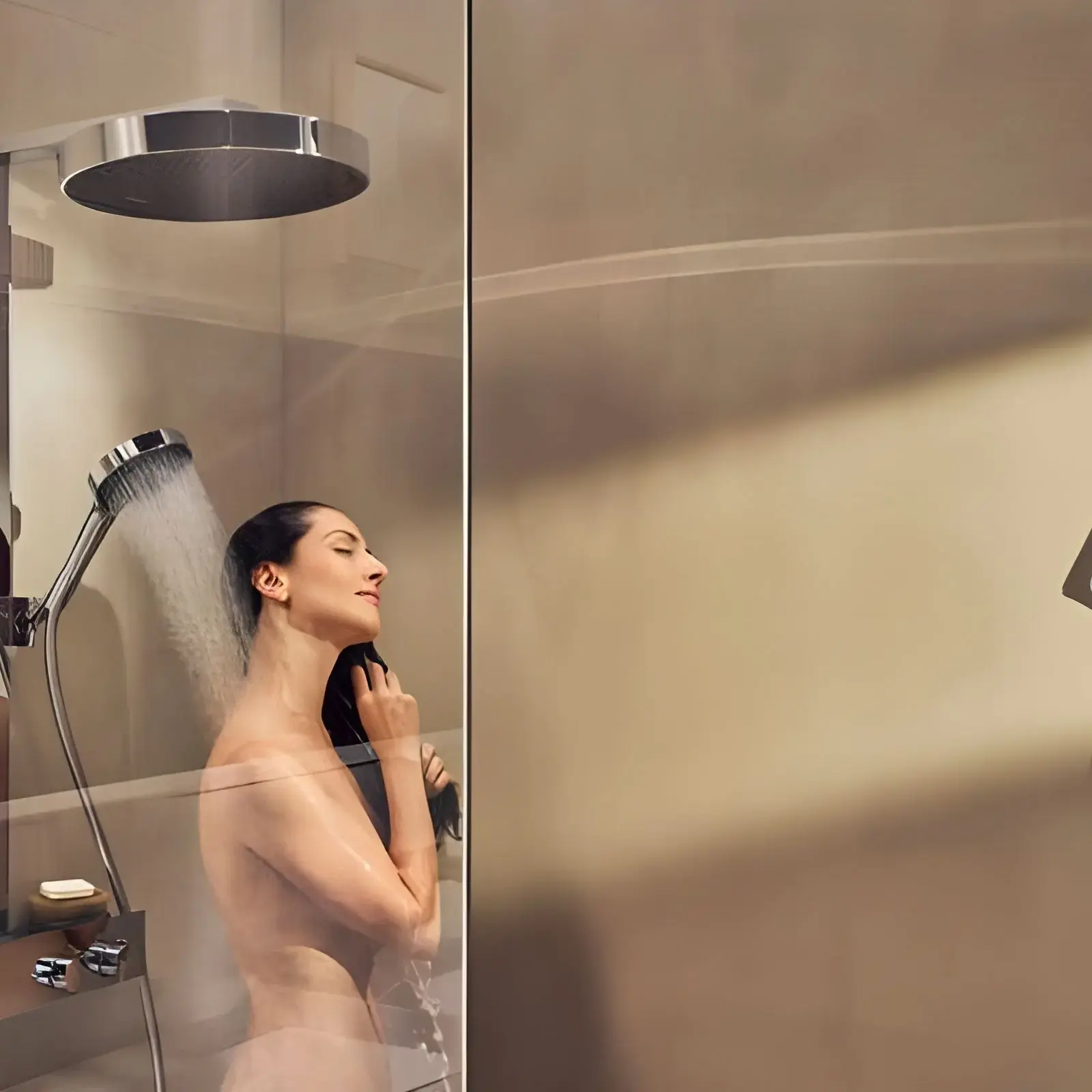 Душова система з термостатом Rainfinity Hansgrohe 26853000 Chrome — вид згори