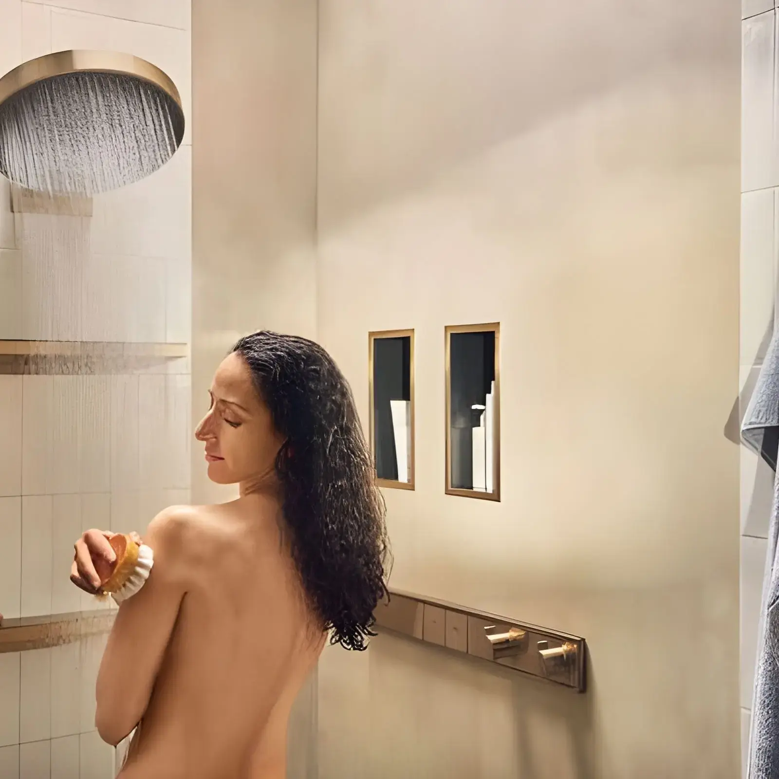 Ручний душ 3jet Rainfinity Hansgrohe 26864140 Brushed Bronze — вид спереду