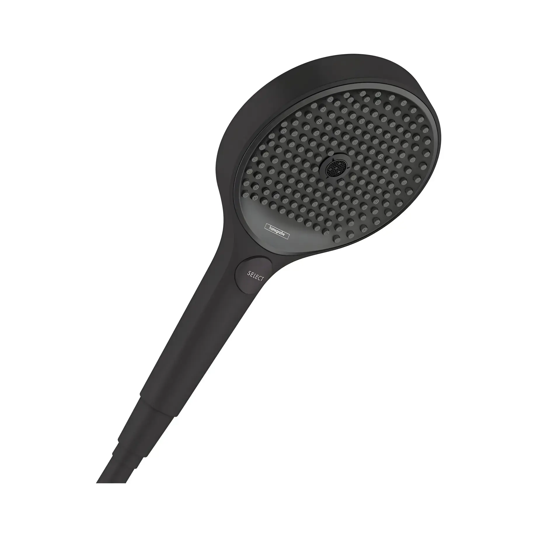 Ручний душ 3jet Rainfinity Hansgrohe 26864670 Matt Black — вид на білому тлі