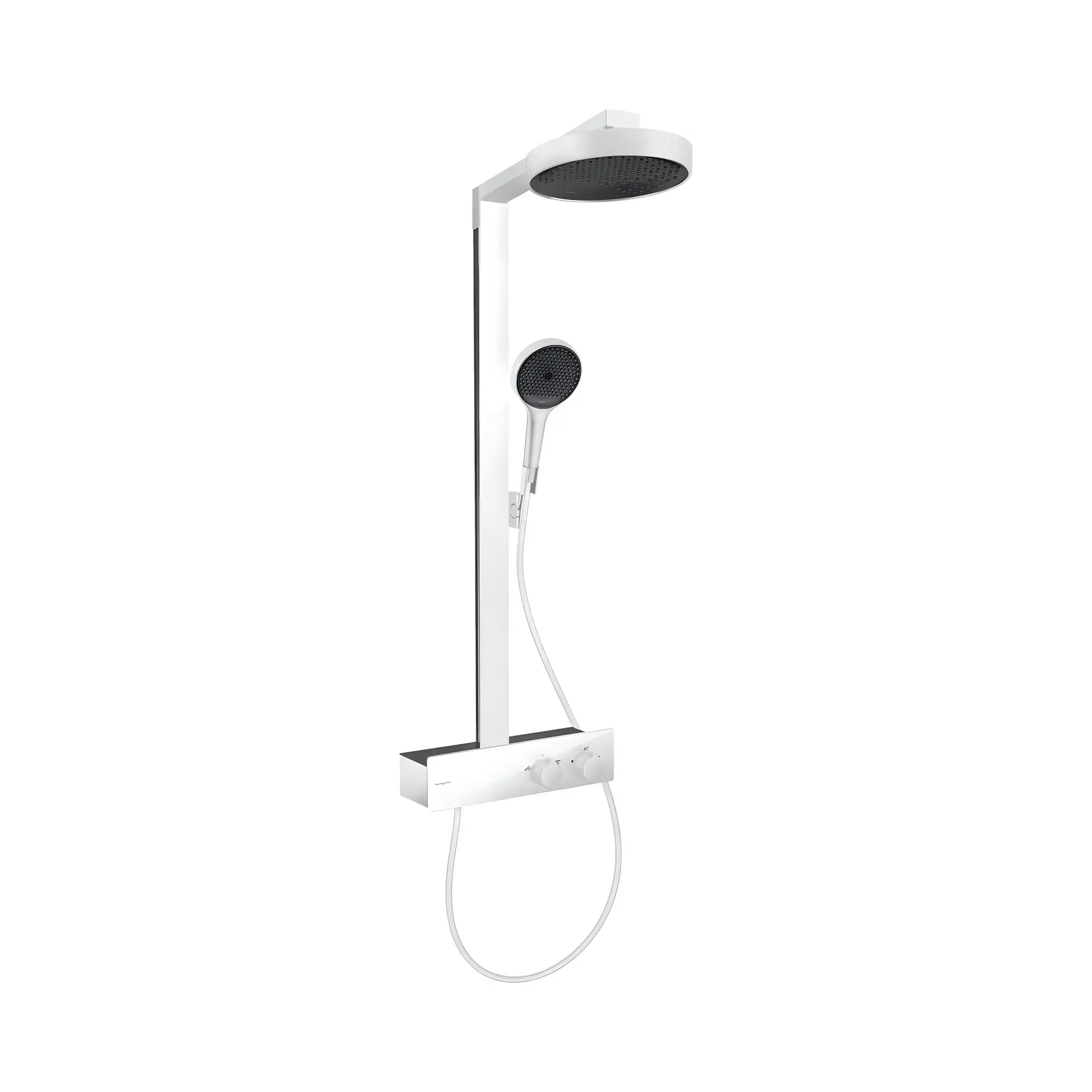 Душова система з термостатом Rainfinity Hansgrohe 28742700 White Matt — вид на білому тлі