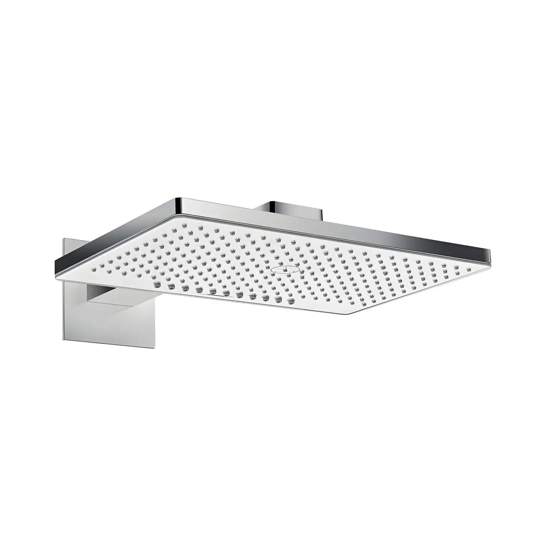 Верхній душ 2jet Rainmaker Select Hansgrohe 24005400 White / Chrome 46.6 х 30 см — вид на білому тлі