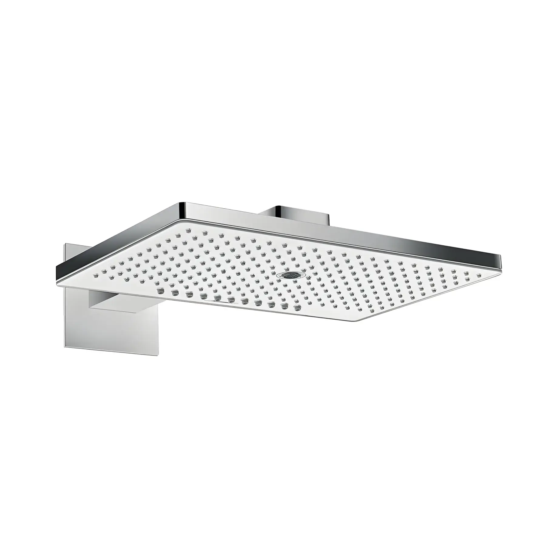 Верхній душ 3jet Rainmaker Select Hansgrohe 24007400 White / Chrome 46.6 х 30 см — вид на білому тлі