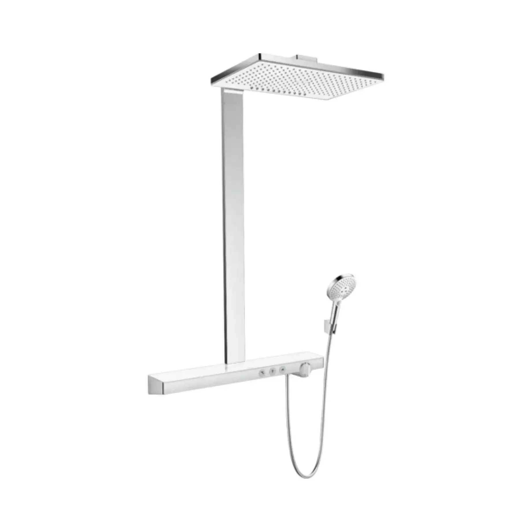 Душова система Rainmaker Select Showerpipe 460 2jet з термостатом Hansgrohe 27109400 — вид на білому тлі