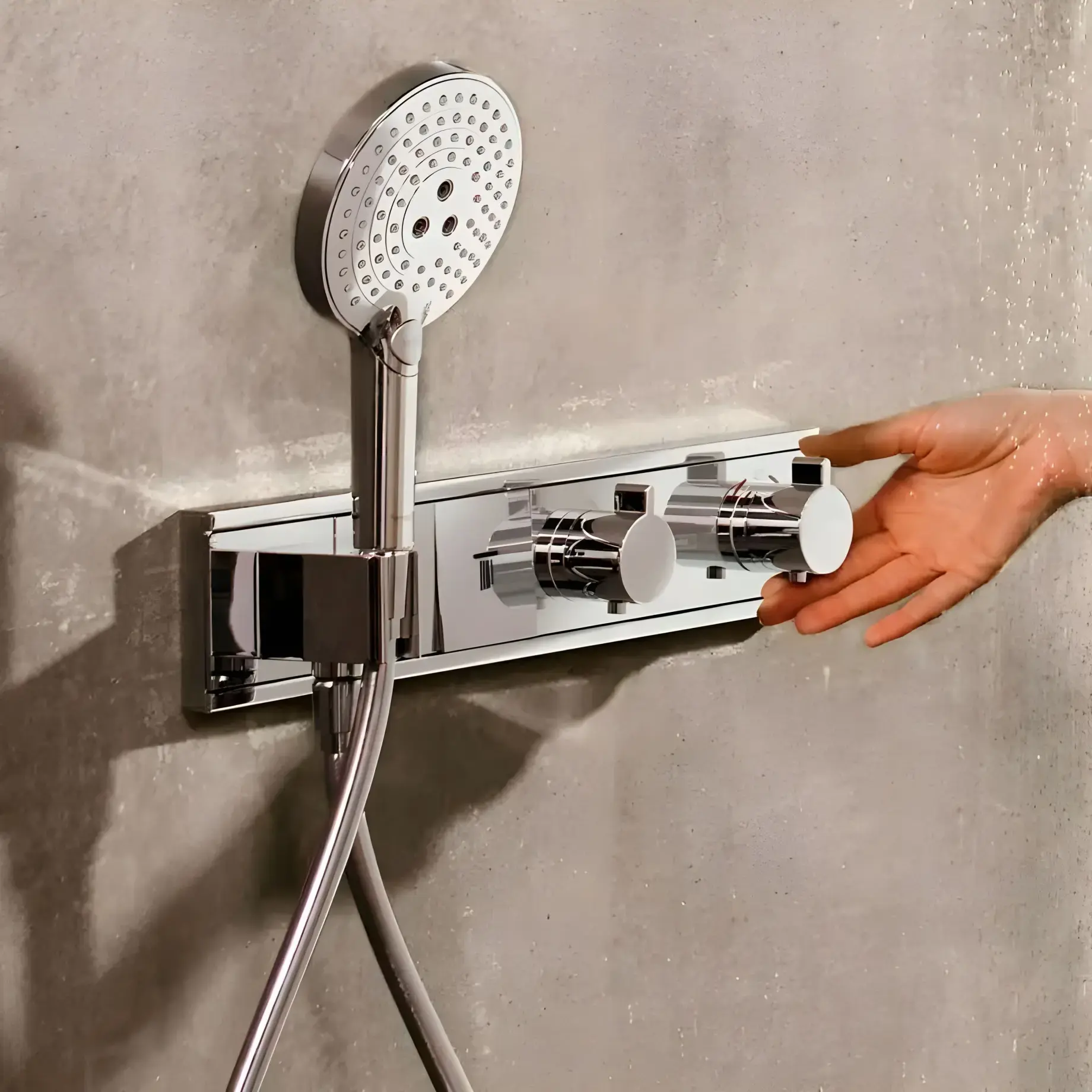 Термостат для душу RainSelect Hansgrohe 15355000 Chrome — вид спереду