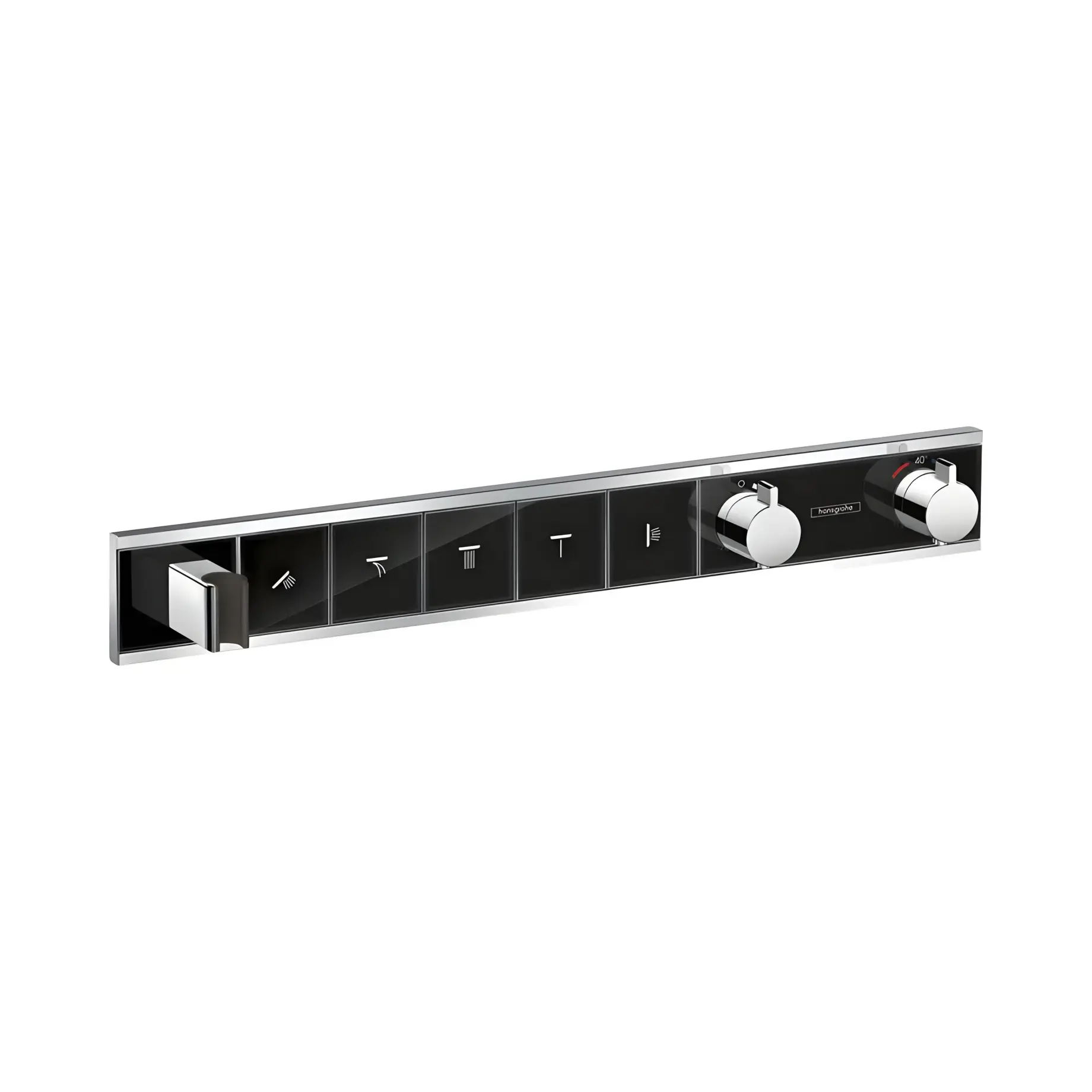 Термостат для душу RainSelect Hansgrohe 15358600 Black / Chrome — вид на білому тлі
