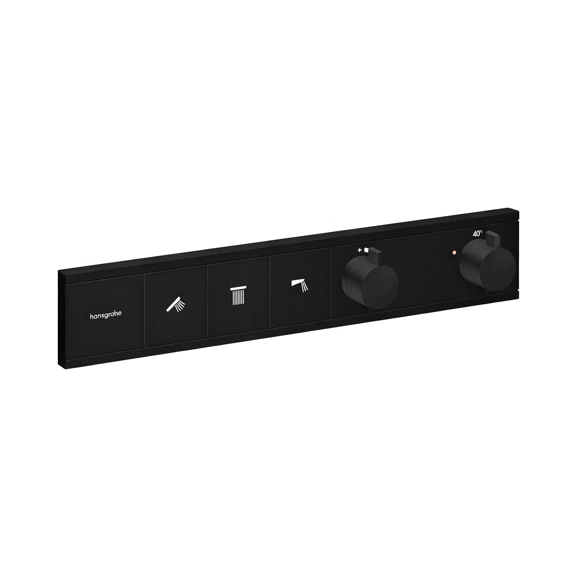 Термостат для душу RainSelect Hansgrohe 15381670 Matt Black — вид на білому тлі