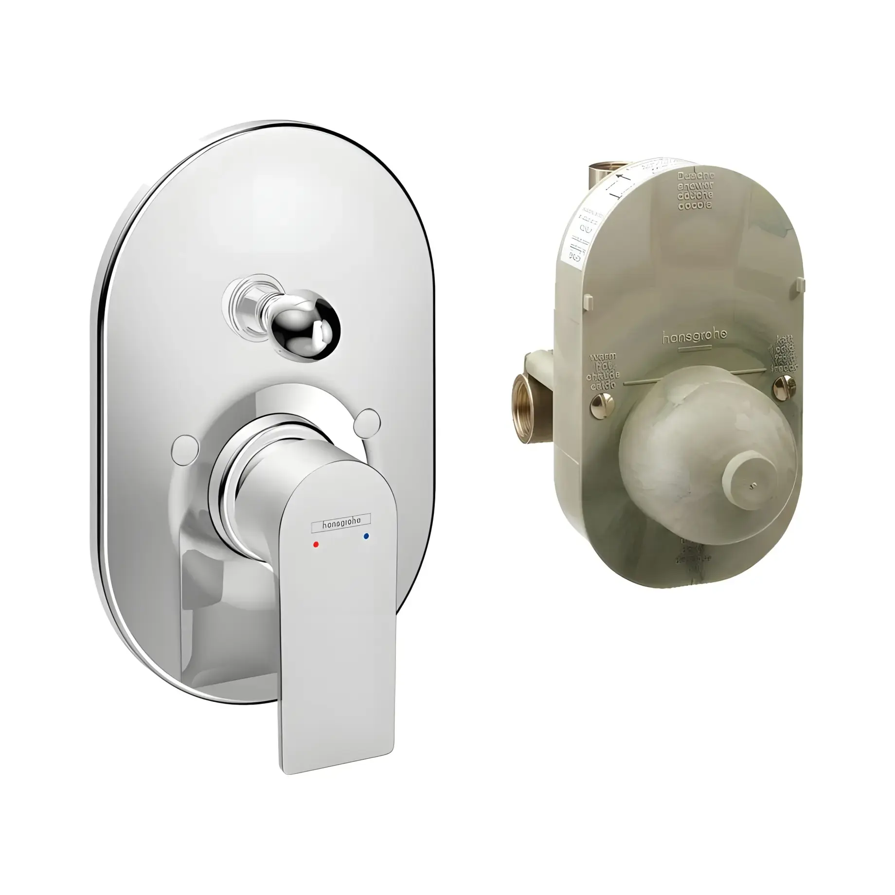 Змішувач для ванни та душу Rebris E Hansgrohe 72458000 Chrome — вид на білому тлі