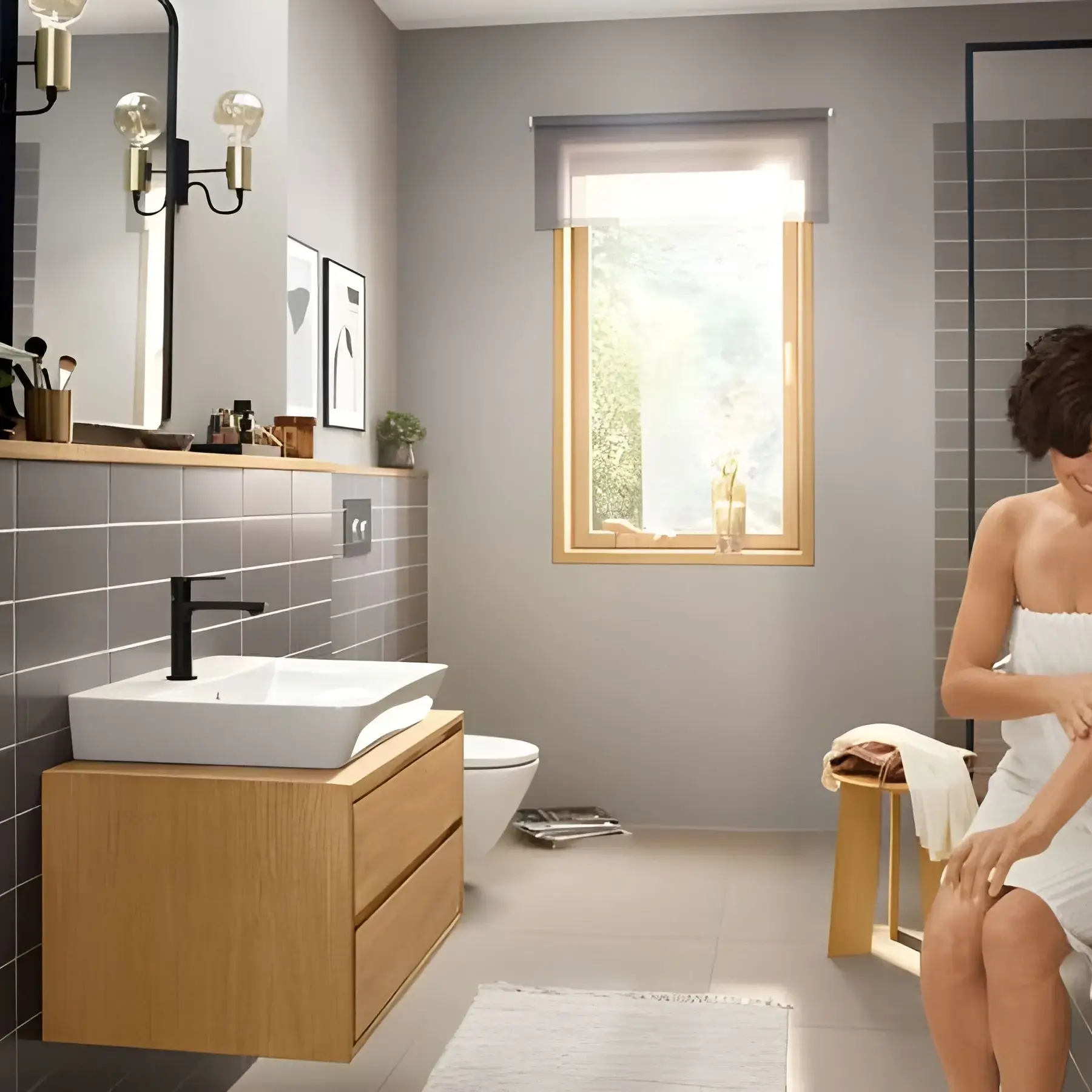 Змішувач для раковини Rebris E Hansgrohe 72589670 Matt Black — бічний ракурс