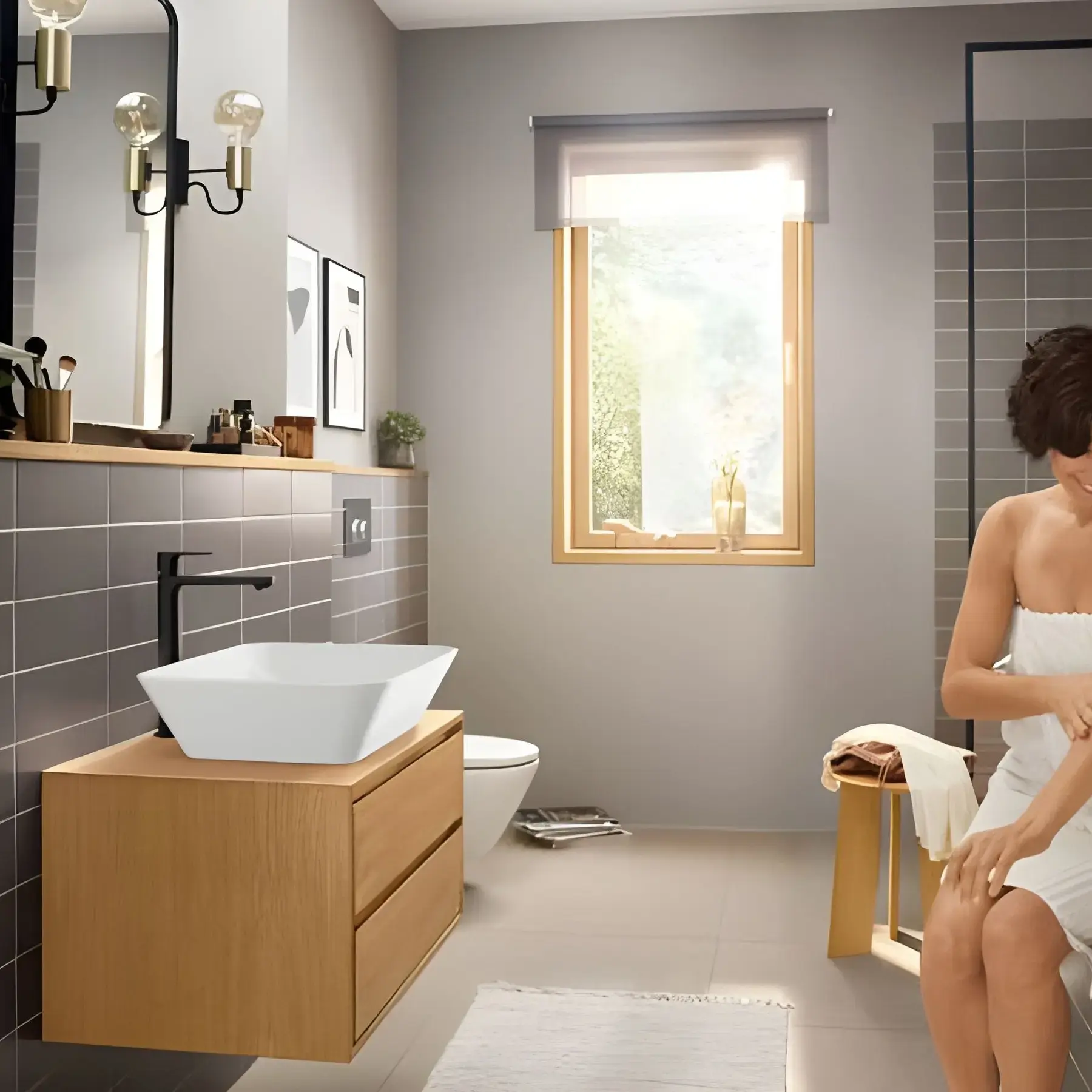 Змішувач для раковини Rebris E Hansgrohe 72591670 Matt Black — бічний ракурс