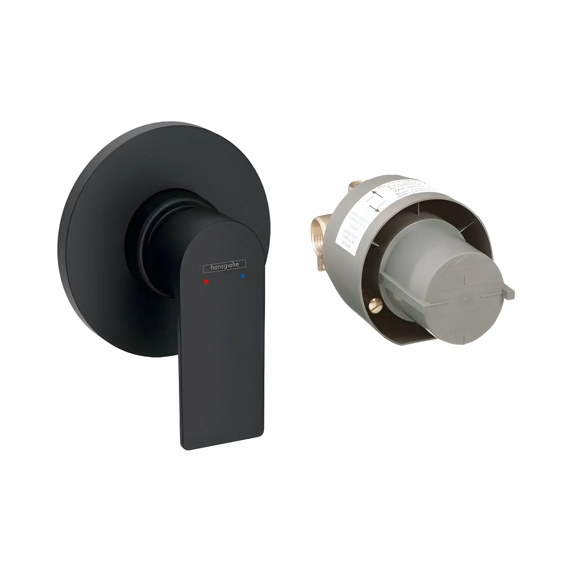 Змішувач для душу Rebris E Hansgrohe 72658670 Matt Black — вид на білому тлі