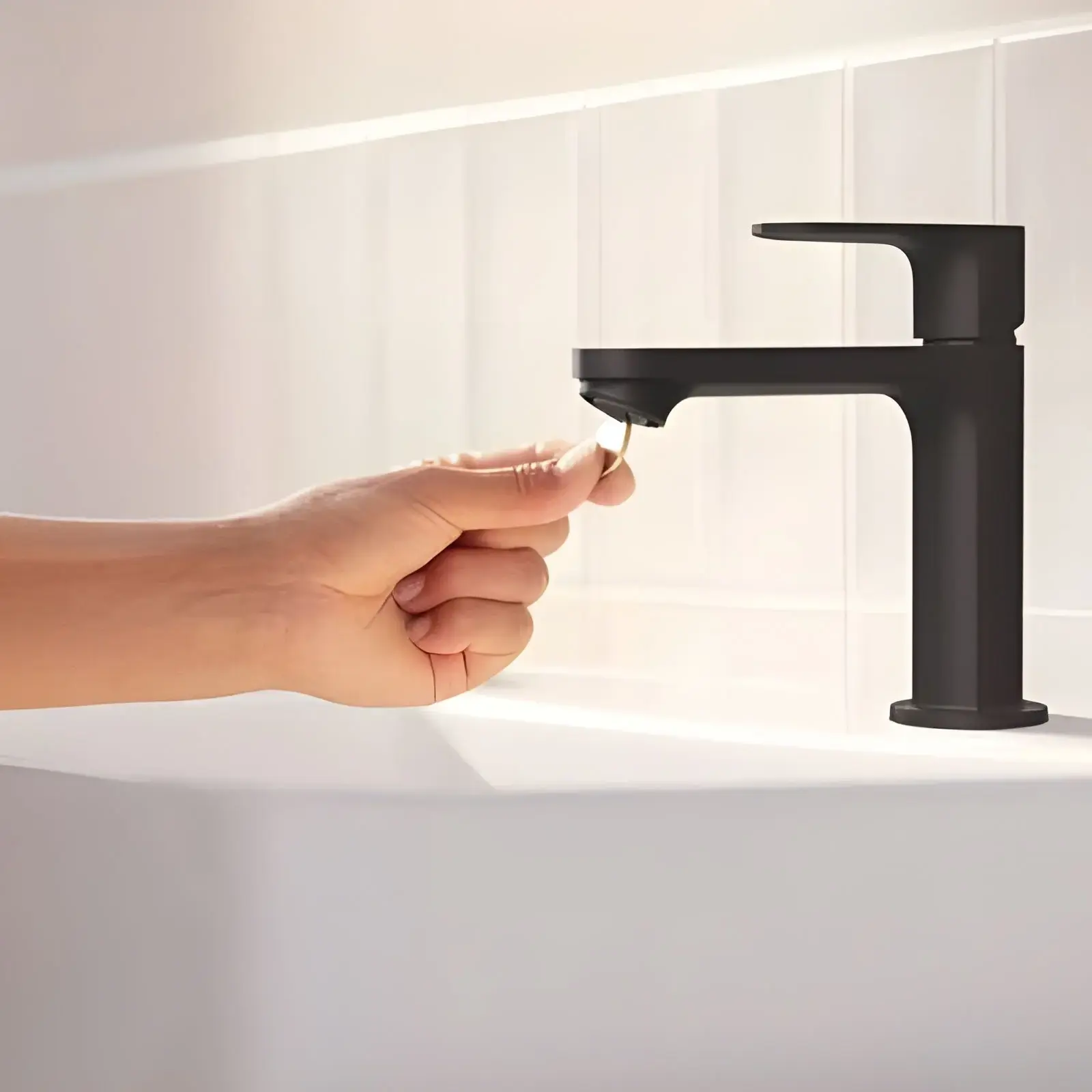 Змішувач для раковини Rebris S Hansgrohe 72520670 Matt Black — вид згори
