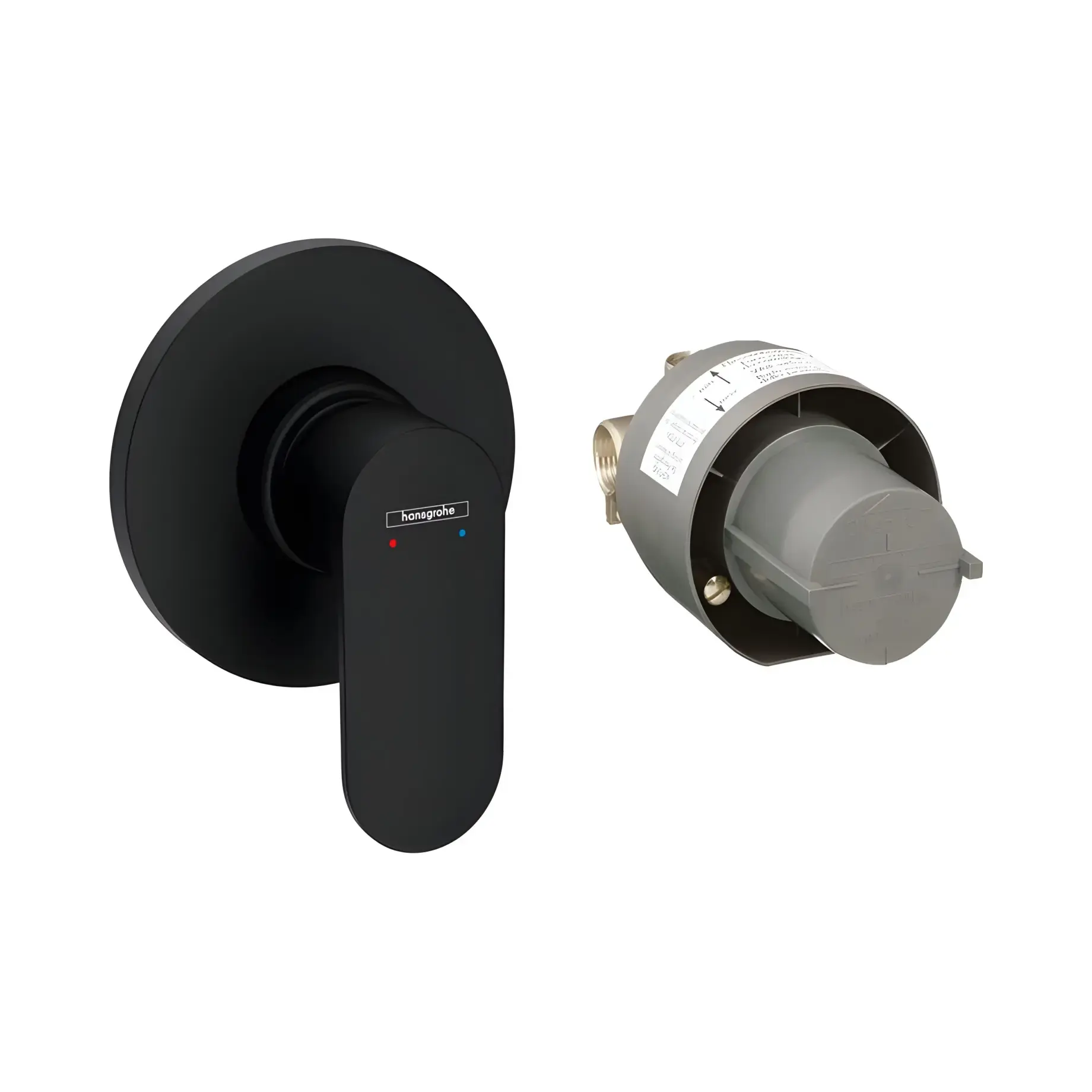 Змішувач для душу Rebris S Hansgrohe 72648670 Matt Black — вид на білому тлі