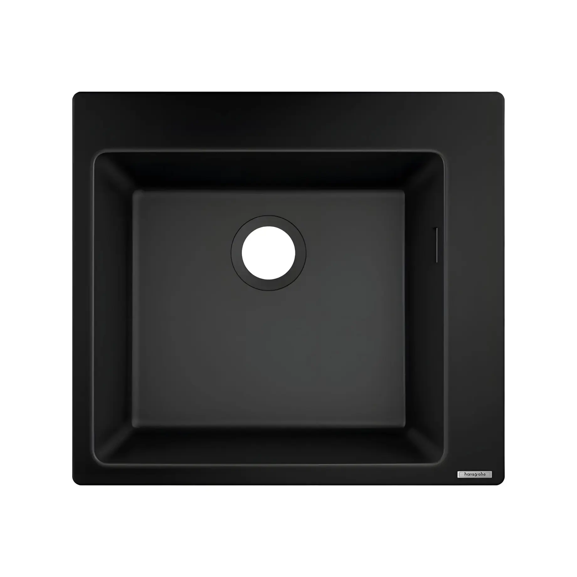 Кухонна мийка S51 S510-F450 Hansgrohe 43312170 Graphite Black 56 х 51 см — вид на білому тлі