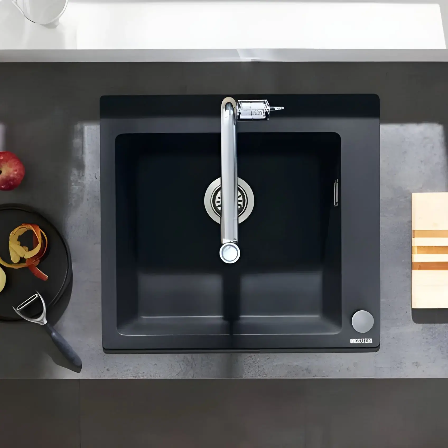 Кухонна мийка S51 S510-F450 Hansgrohe 43312170 Graphite Black — вид спереду