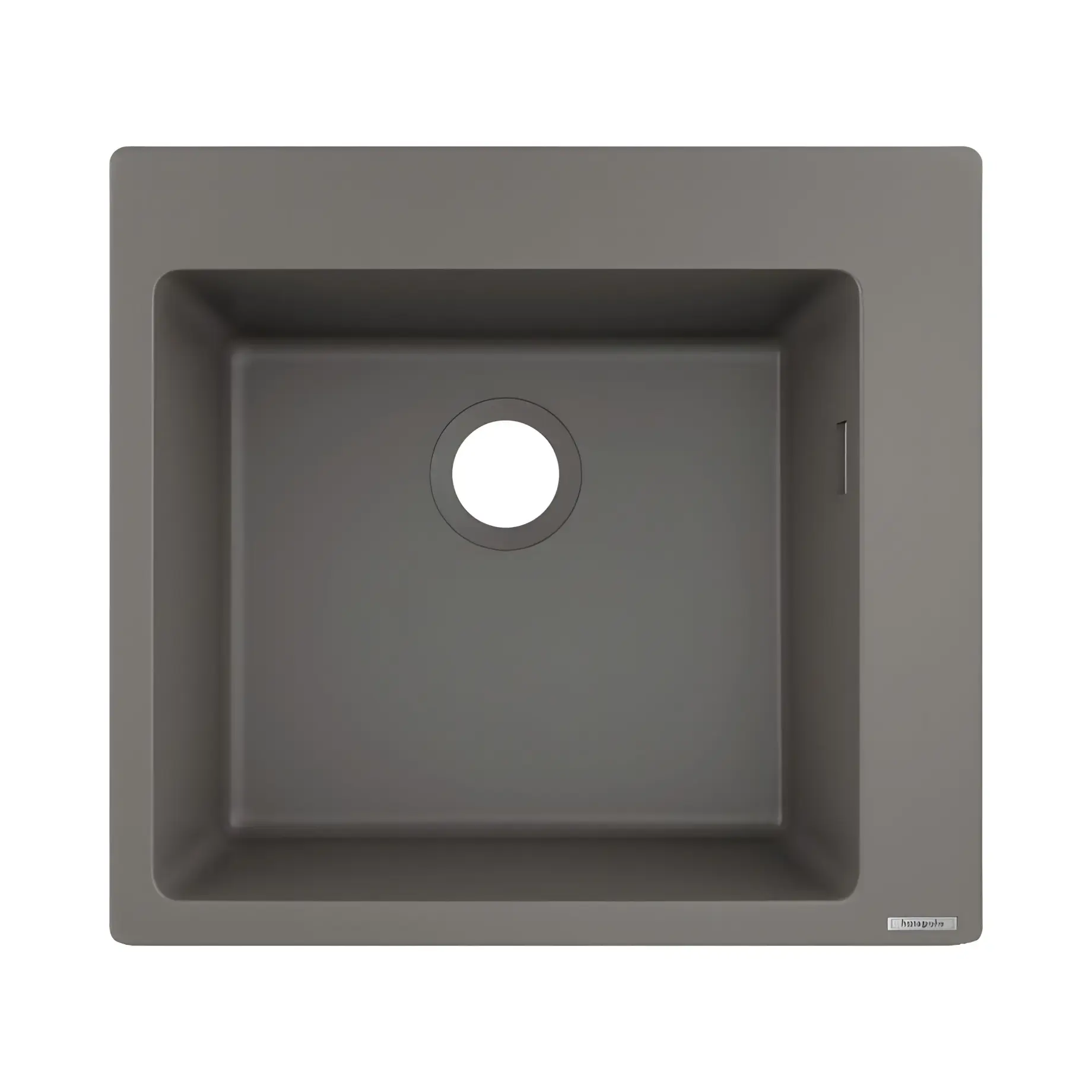Кухонна мийка S51 S510-F450 Hansgrohe 43312290 Stone Grey 56 х 51 см — вид на білому тлі