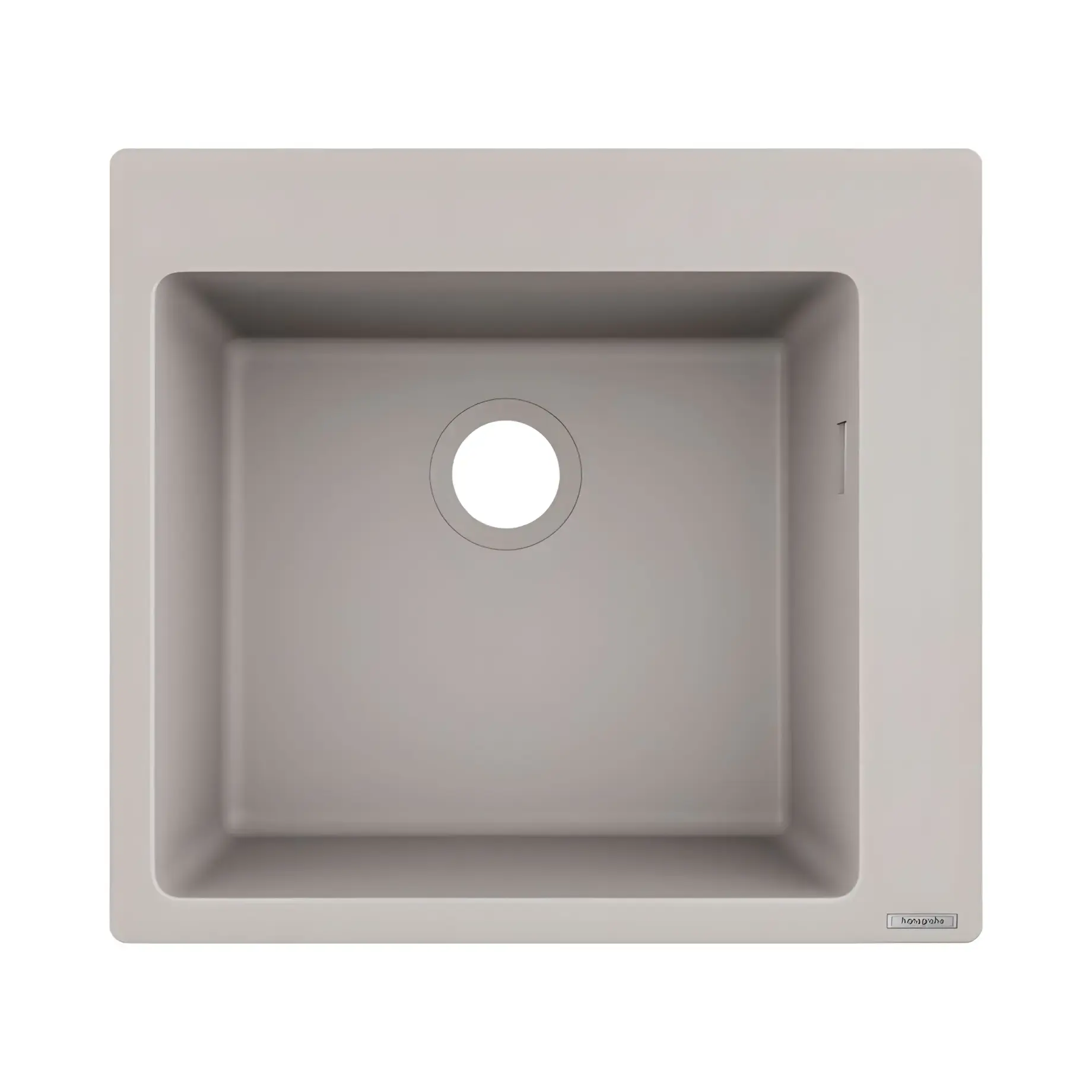 Кухонна мийка S51 S510-F450 Hansgrohe 43312380 Concrete Grey 56 х 51 см — вид на білому тлі