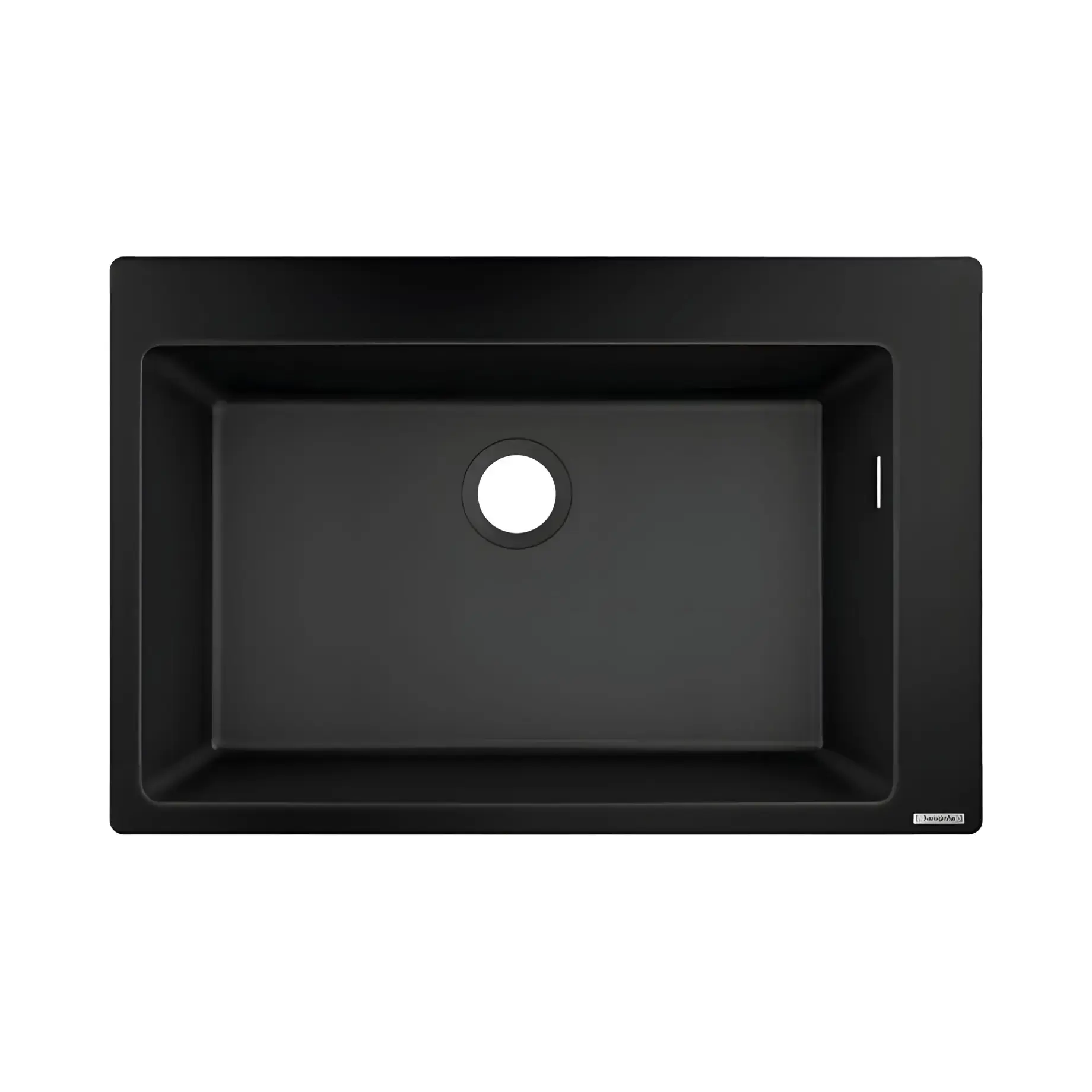 Кухонна мийка S51 S510-F660 Hansgrohe 43313170 Graphite Black 77 х 51 см — вид на білому тлі