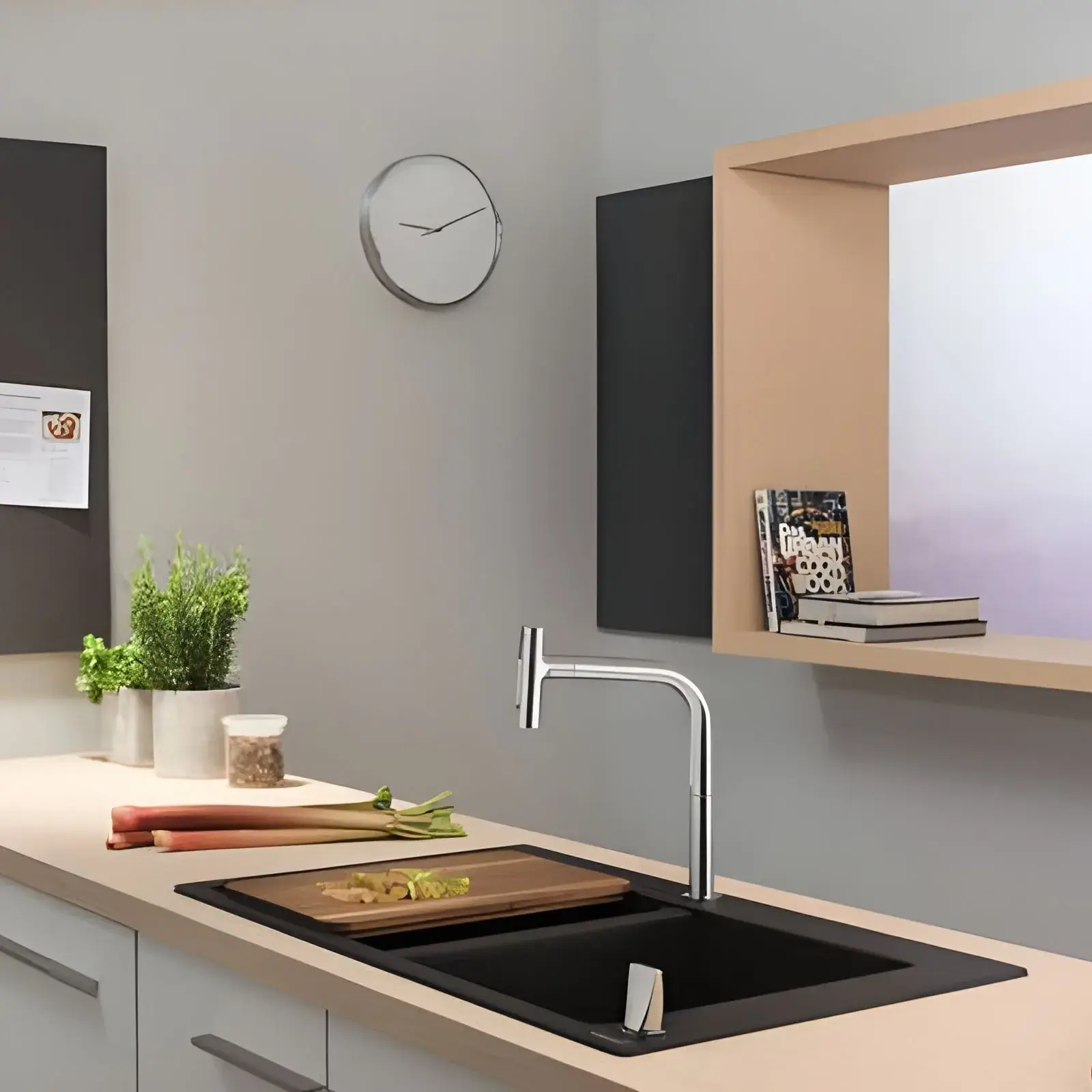Кухонна мийка S51 S510-F770 Hansgrohe 43316170 Graphite Black — вид спереду