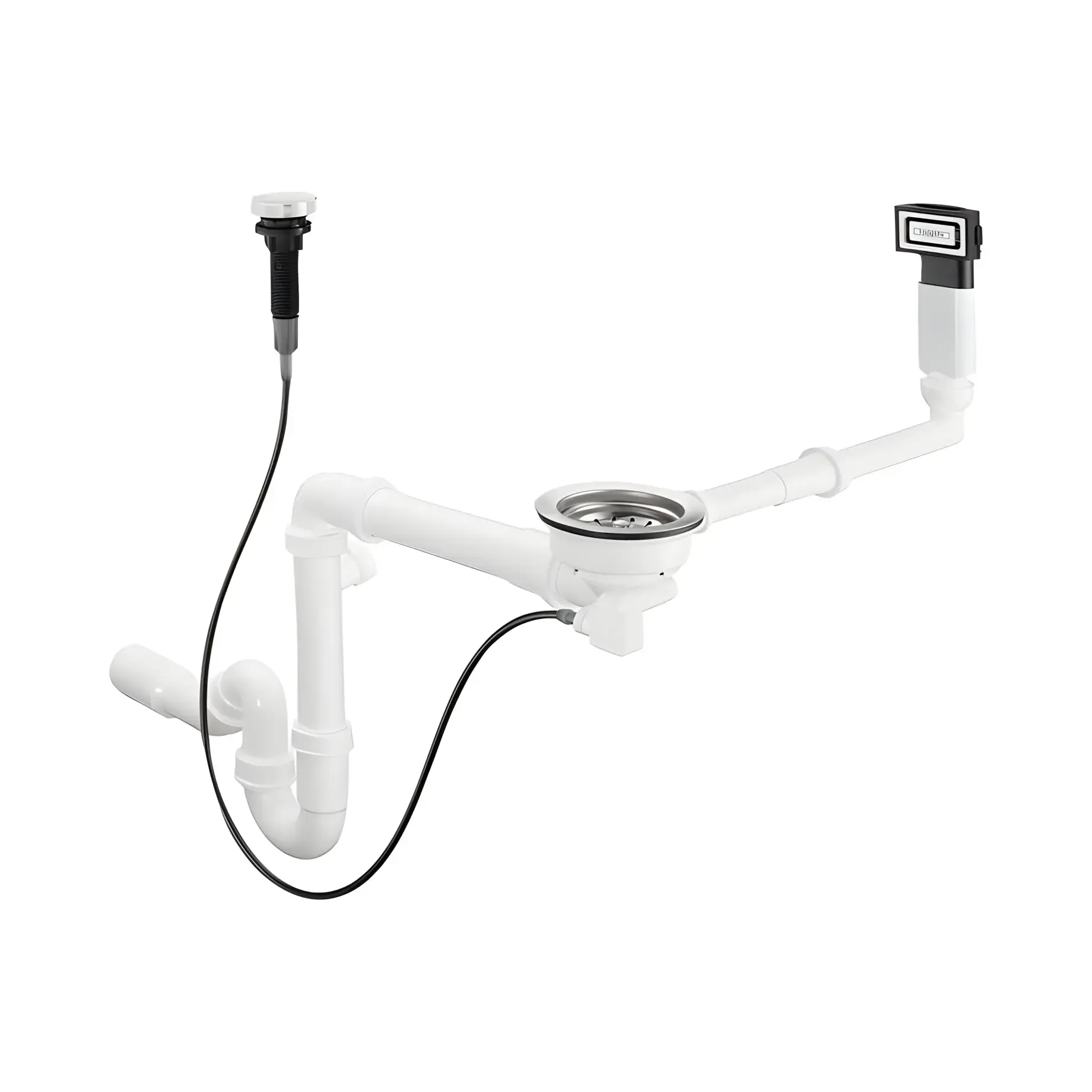 Сифон для мийки D16-11 Hansgrohe 43937000 Chrome — вид на білому тлі