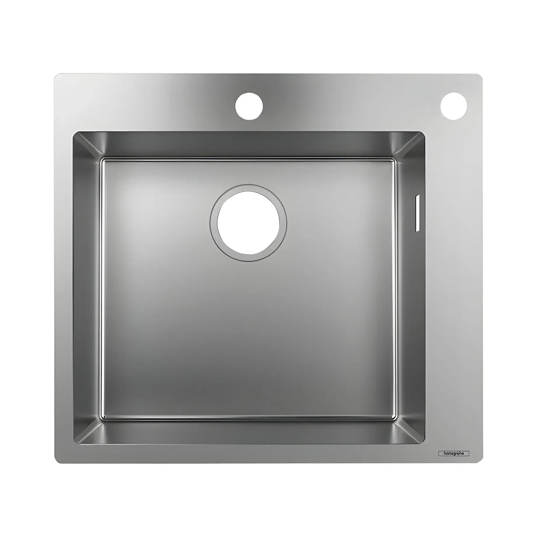Кухонна мийка S71 S712-F450 Hansgrohe 43305800 Stainless Steel 55 х 50 см — вид на білому тлі