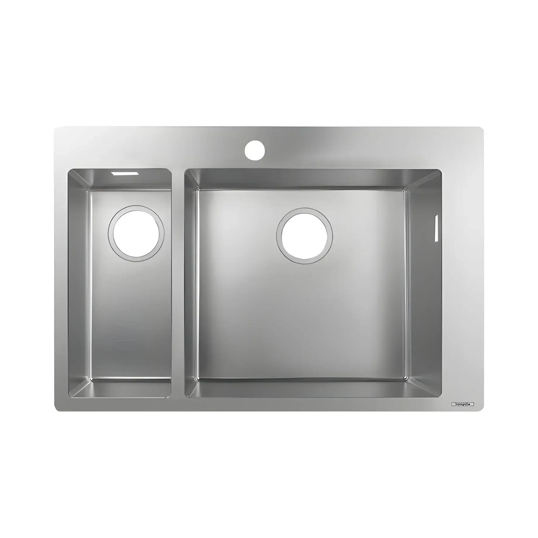 Кухонна мийка S71 S711-F655 Hansgrohe 43309800 Stainless Steel 75.5 х 50 см — вид на білому тлі
