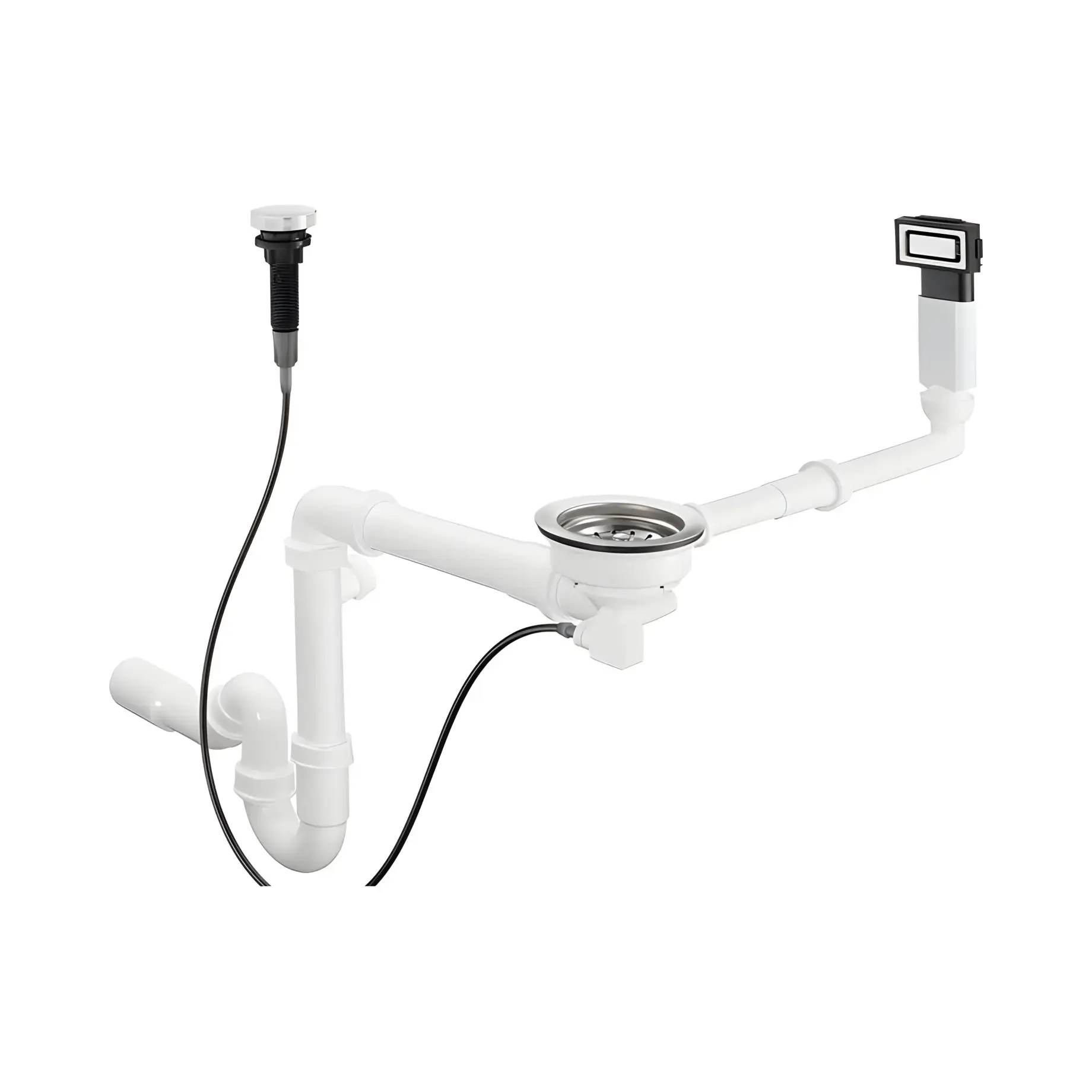 Сифон для мийки D14-11 Hansgrohe 43931800 Stainless Steel — вид на білому тлі