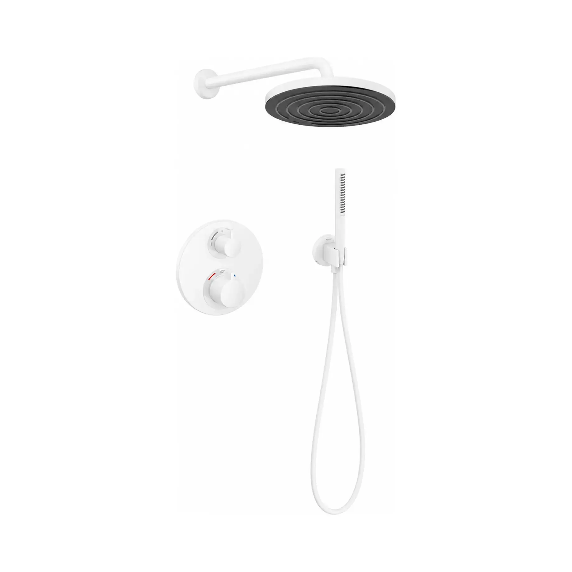 Душова система прихованого монтажу з термостатом Ecostat S/Pulsify EcoSmart Hansgrohe 1575870024141700 — вид на білому тлі