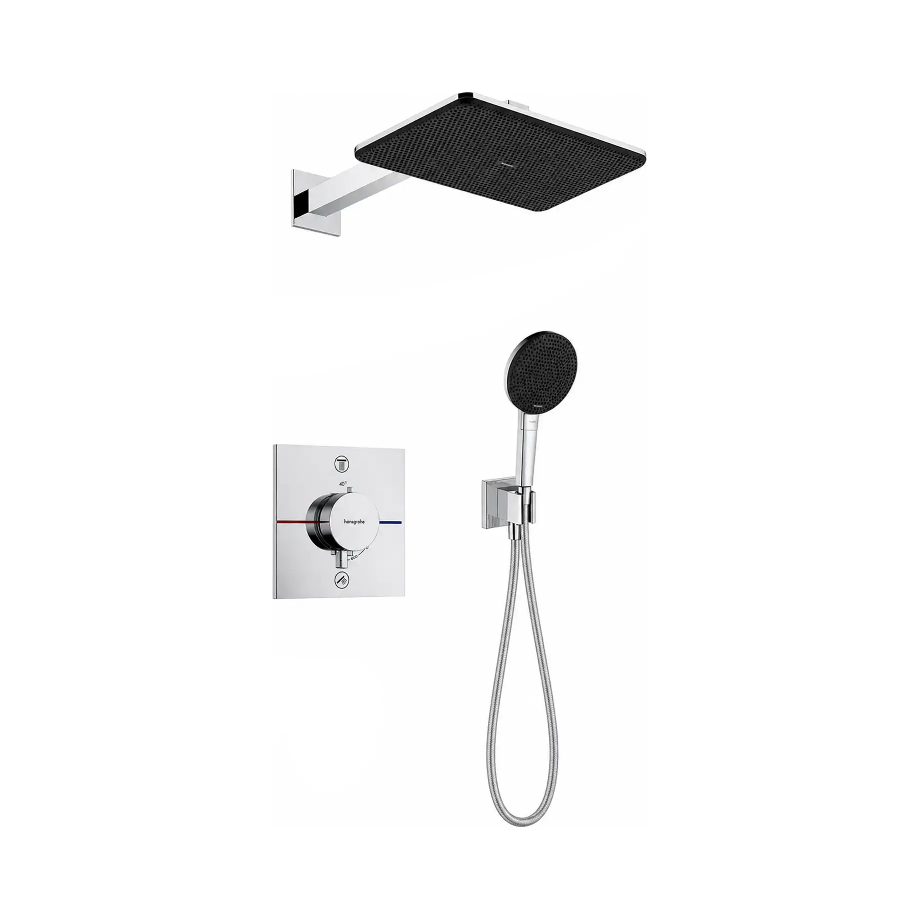 Душова система прихованого монтажу з термостатом Raindance Alive Q Hansgrohe 24620000 — вид на білому тлі
