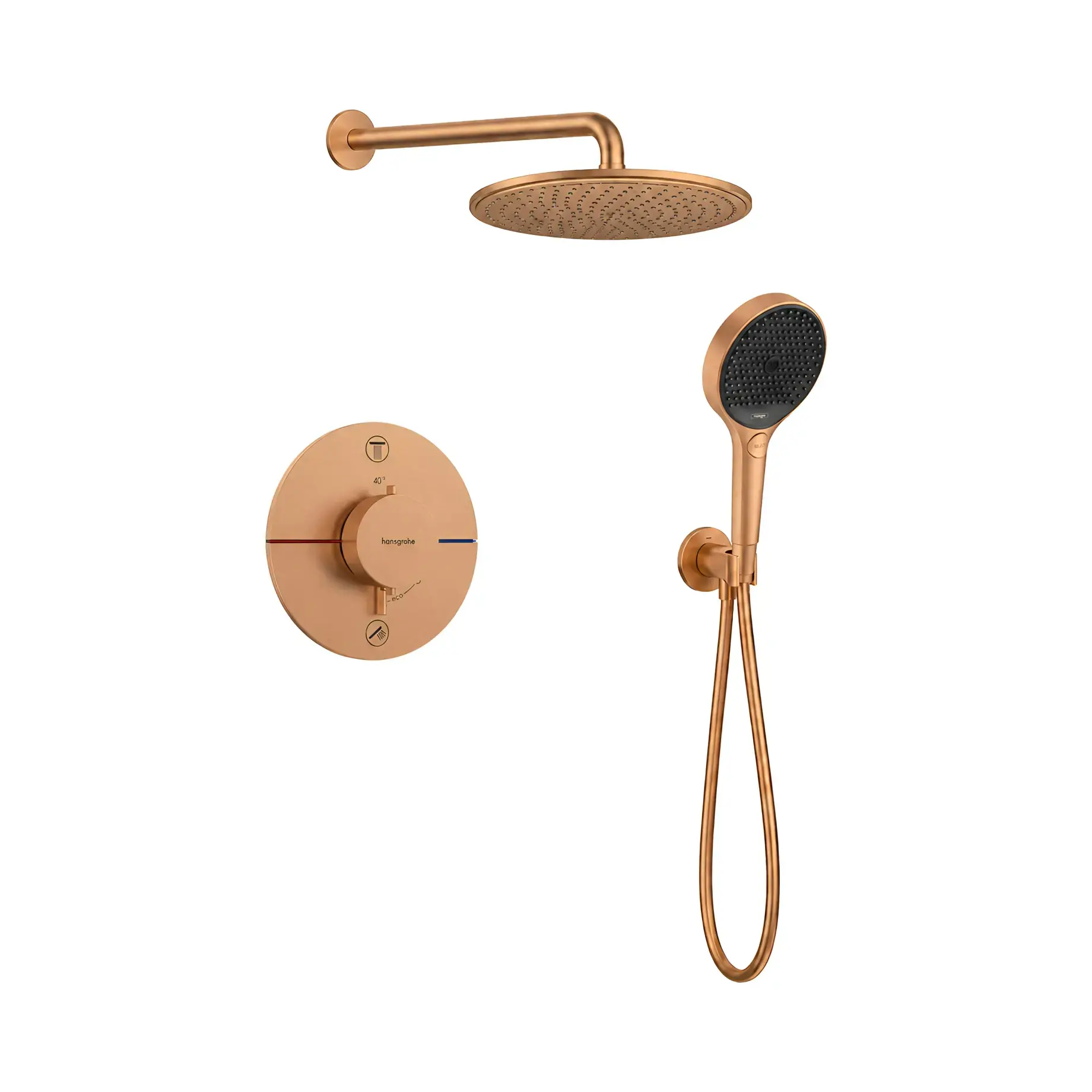 Комплект душової системи ShowerSelect Comfort S Hansgrohe 2622015554140 — вид на білому тлі