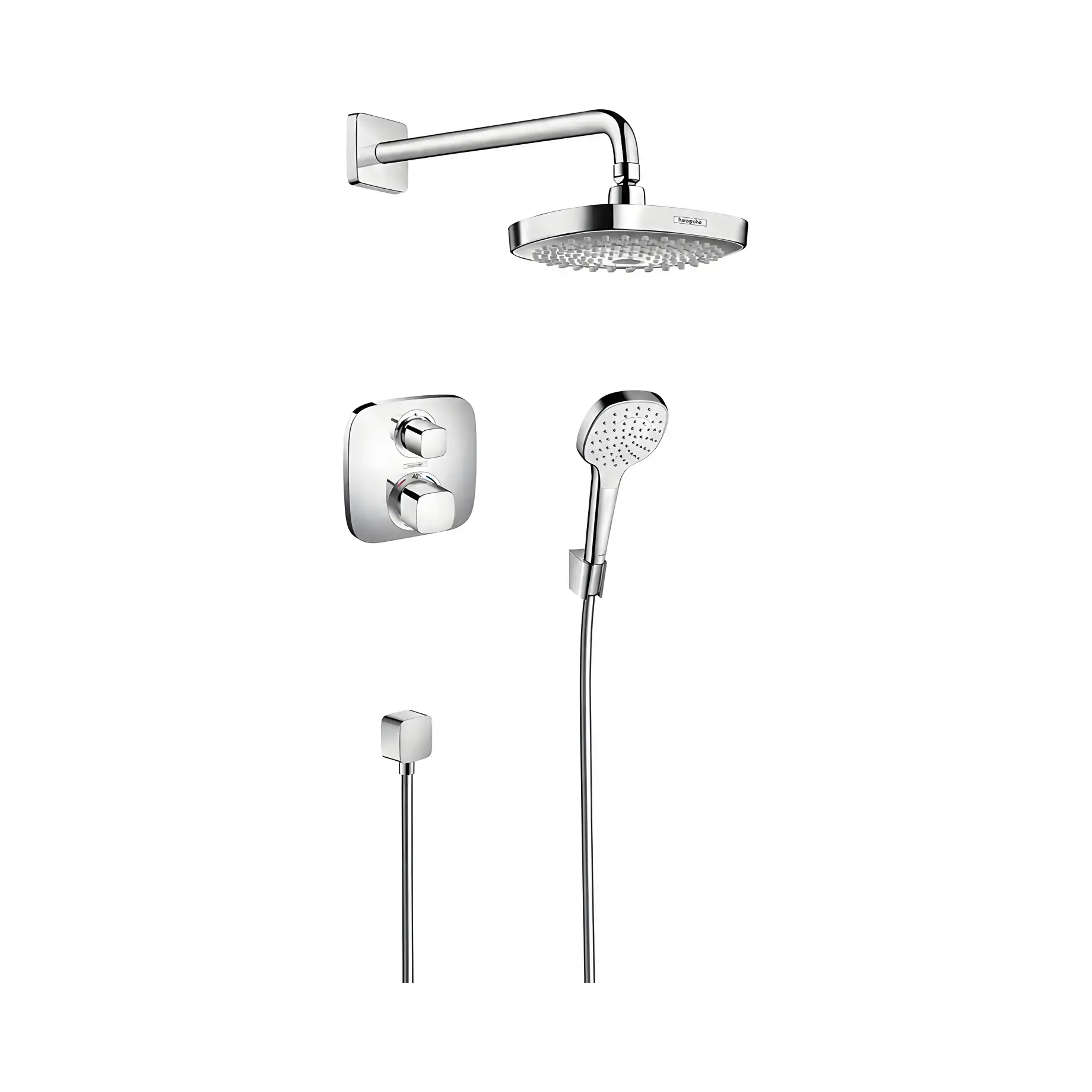 Душова система прихованого монтажу Croma Select E Hansgrohe 27294000 Chrome — вид на білому тлі