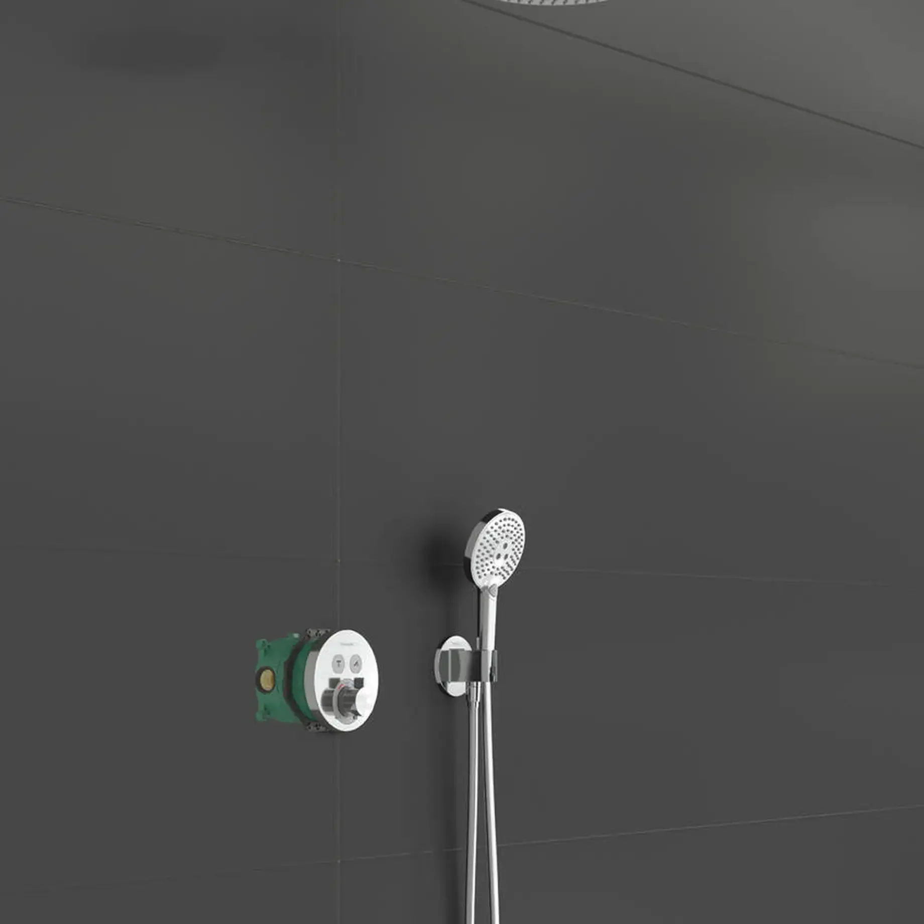 Душова система з термостатом Raindance S PowderRain Hansgrohe 27951000 — бічний ракурс