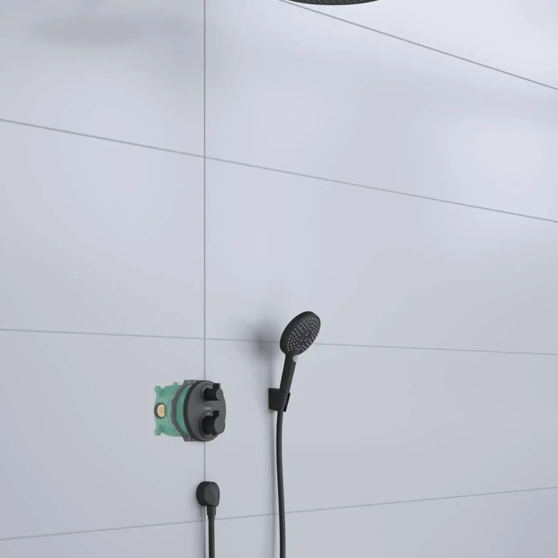 Душова система з термостатом Croma 280 Ecostat S Hansgrohe 27961670 — бічний ракурс