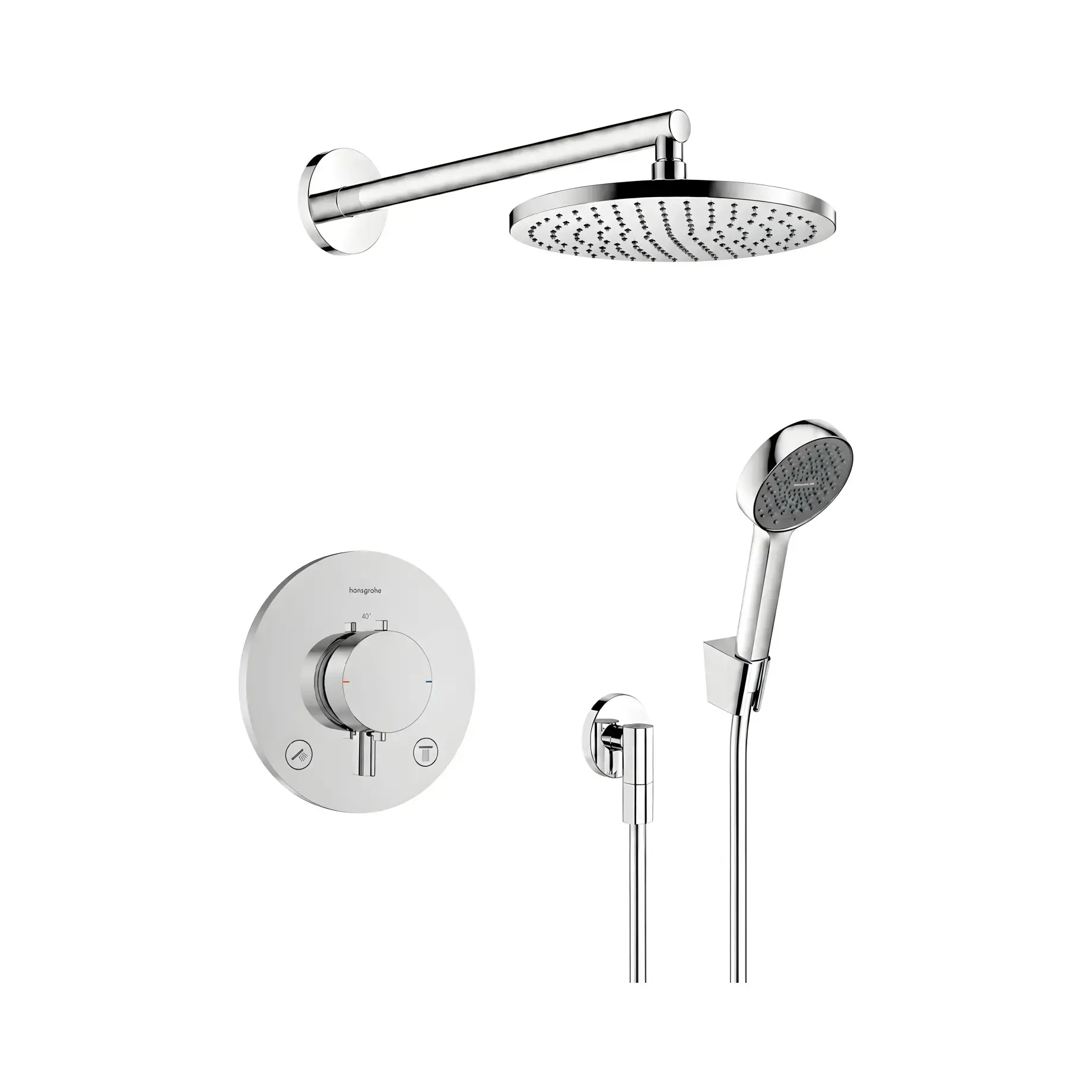 Комплект душової системи Ecostat Comfort S Hansgrohe 3371526271000 — вид на білому тлі