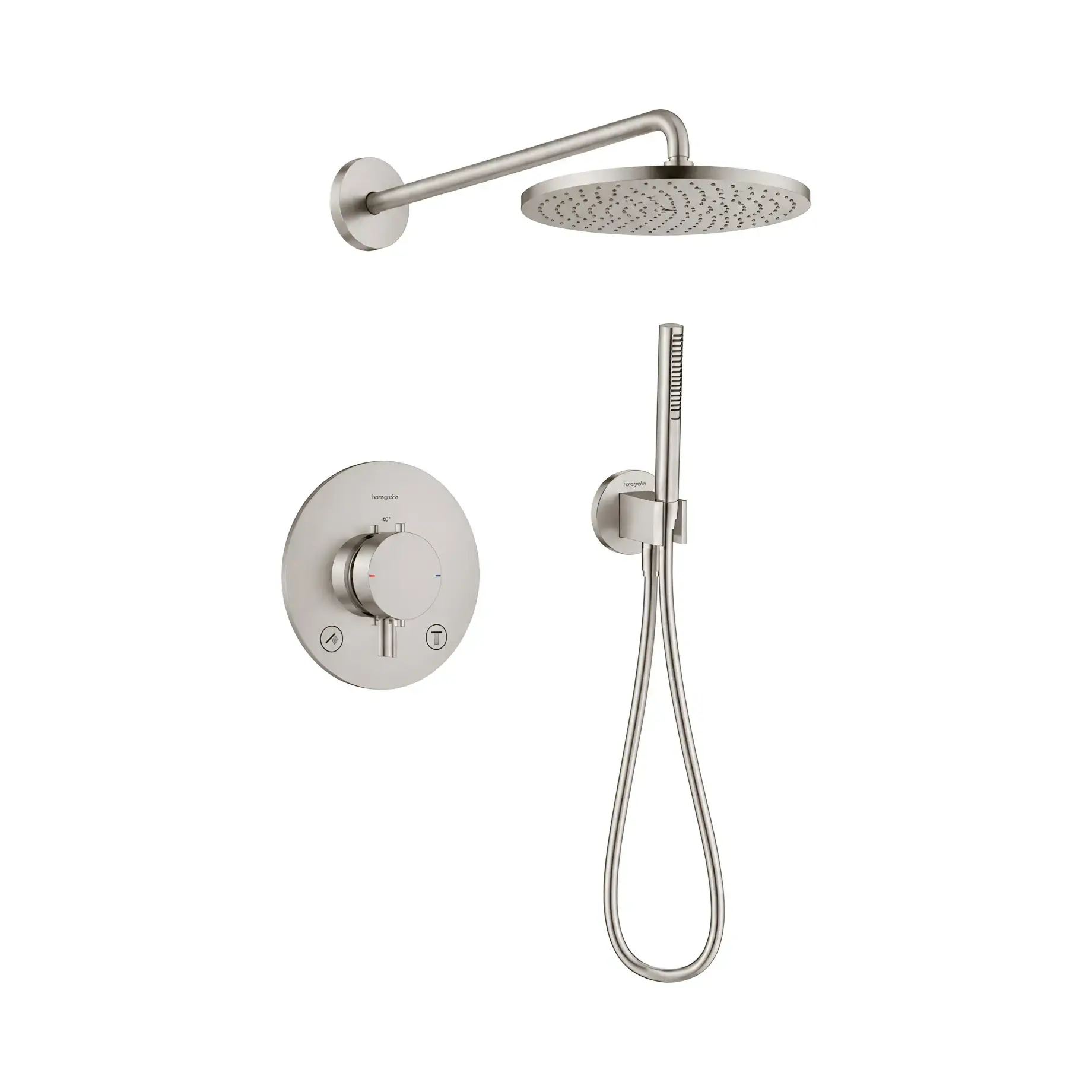 Комплект душової системи з термостатом Hansgrohe Hansgrohe 3371527607800 — вид на білому тлі