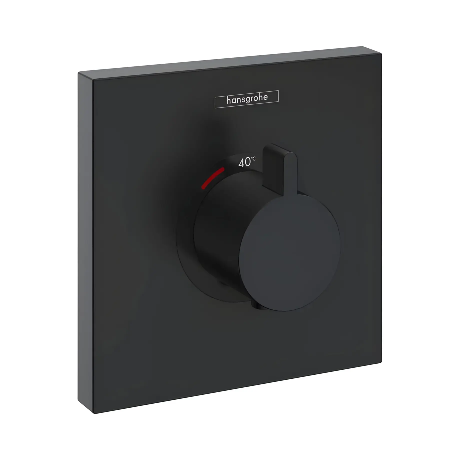 Термостат для ванни та душу ShowerSelect Hansgrohe 15760670 Matt Black — вид на білому тлі