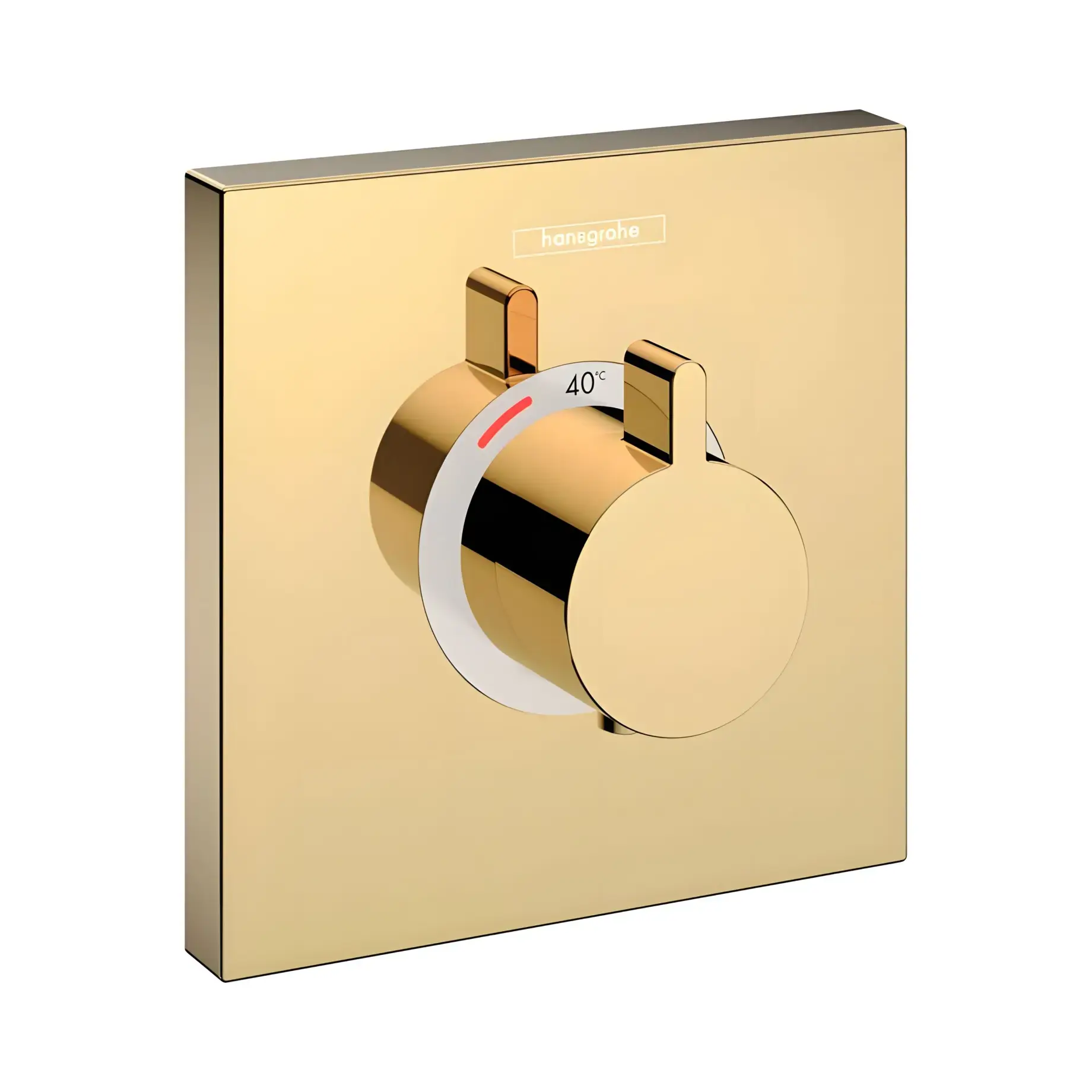 Термостат для ванни та душу ShowerSelect Hansgrohe 15760990 Polished Gold Optic — вид на білому тлі
