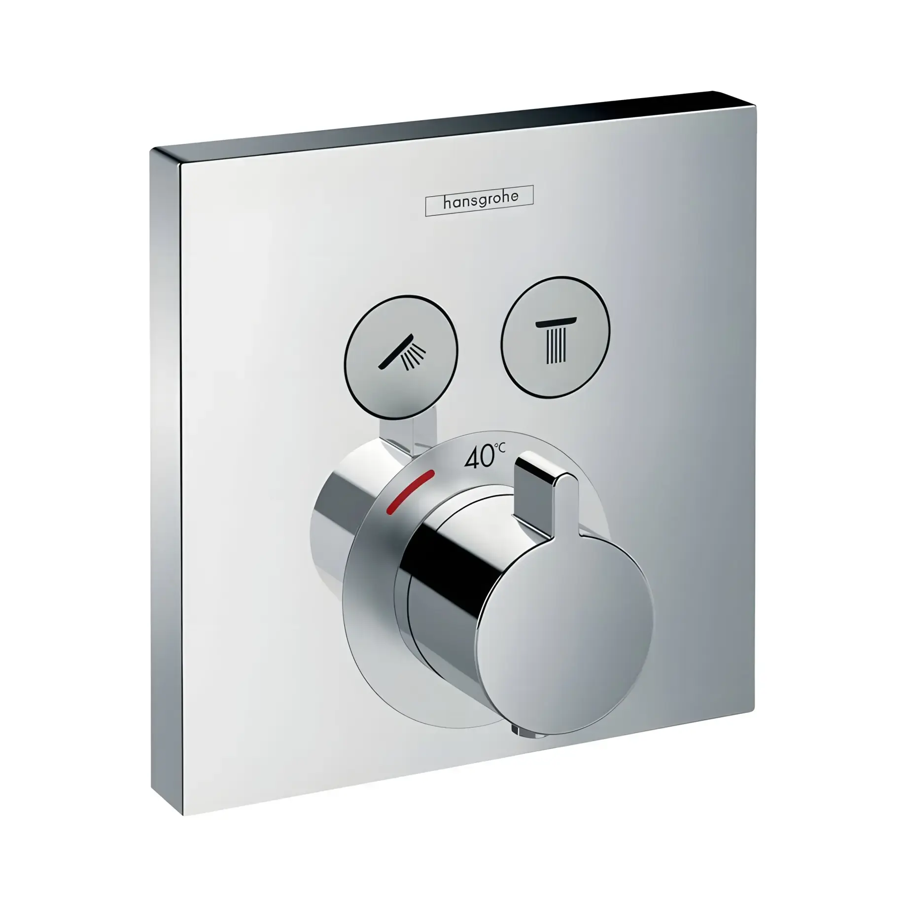 Термостат для ванни та душу ShowerSelect Hansgrohe 15763000 Chrome — вид на білому тлі