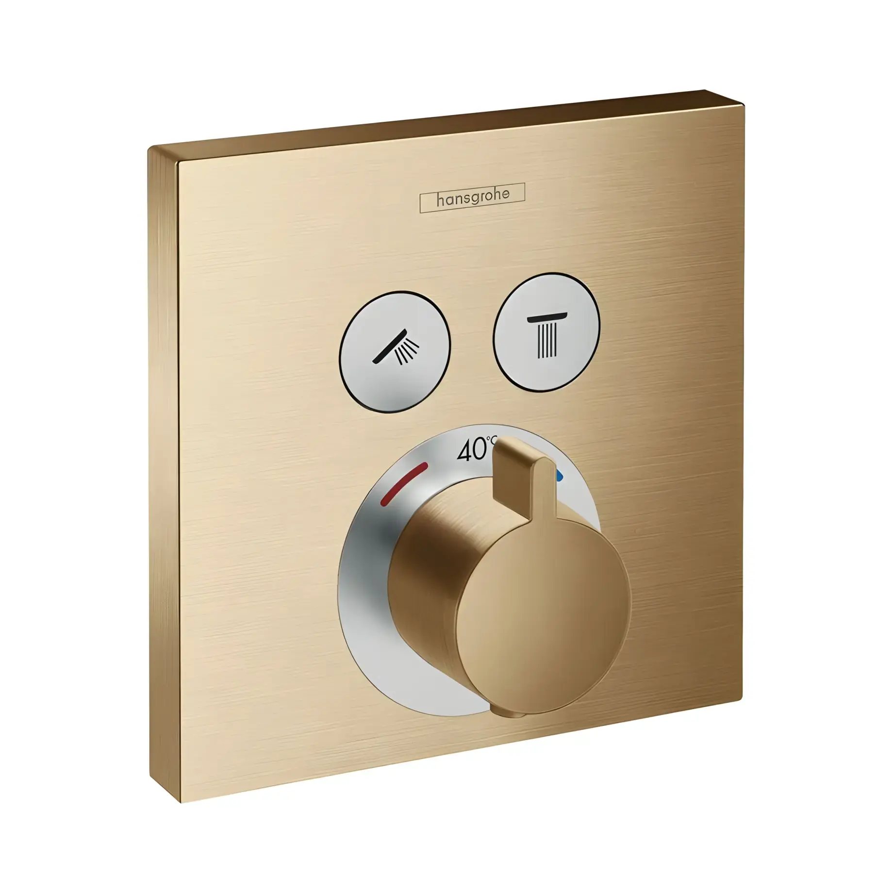 Термостат для ванни та душу ShowerSelect Hansgrohe 15763140 Brushed Bronze — вид на білому тлі