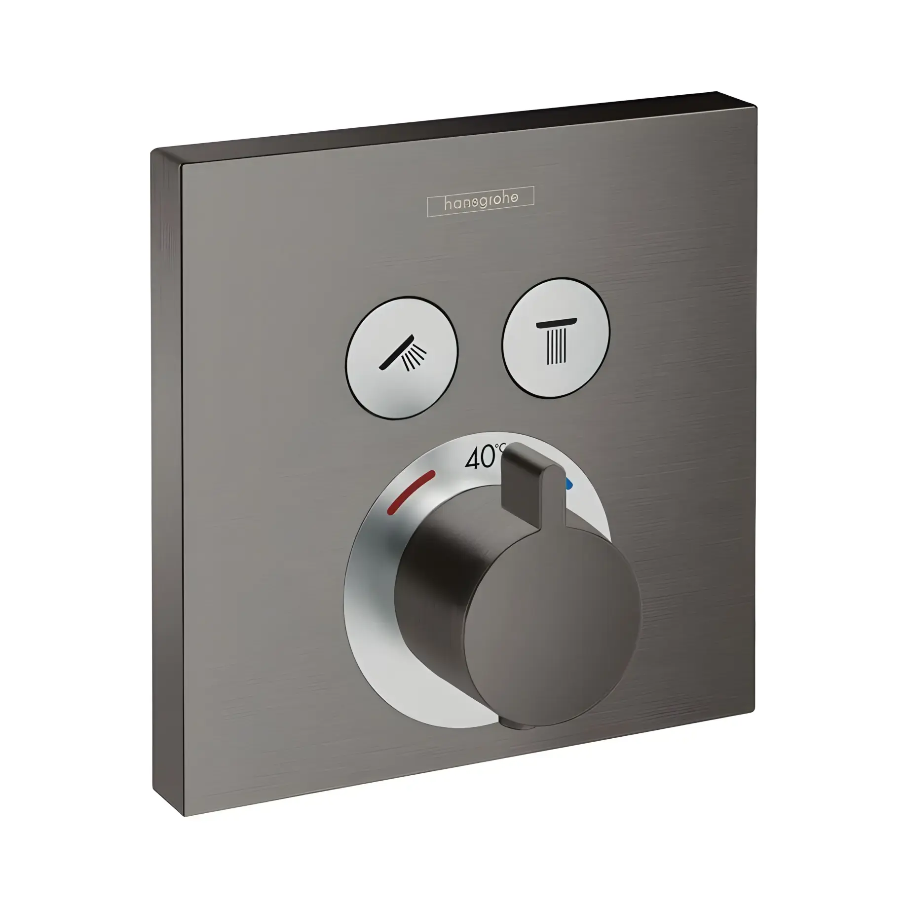 Термостат для ванни та душу ShowerSelect Hansgrohe 15763340 Brushed Black Chrome — вид на білому тлі