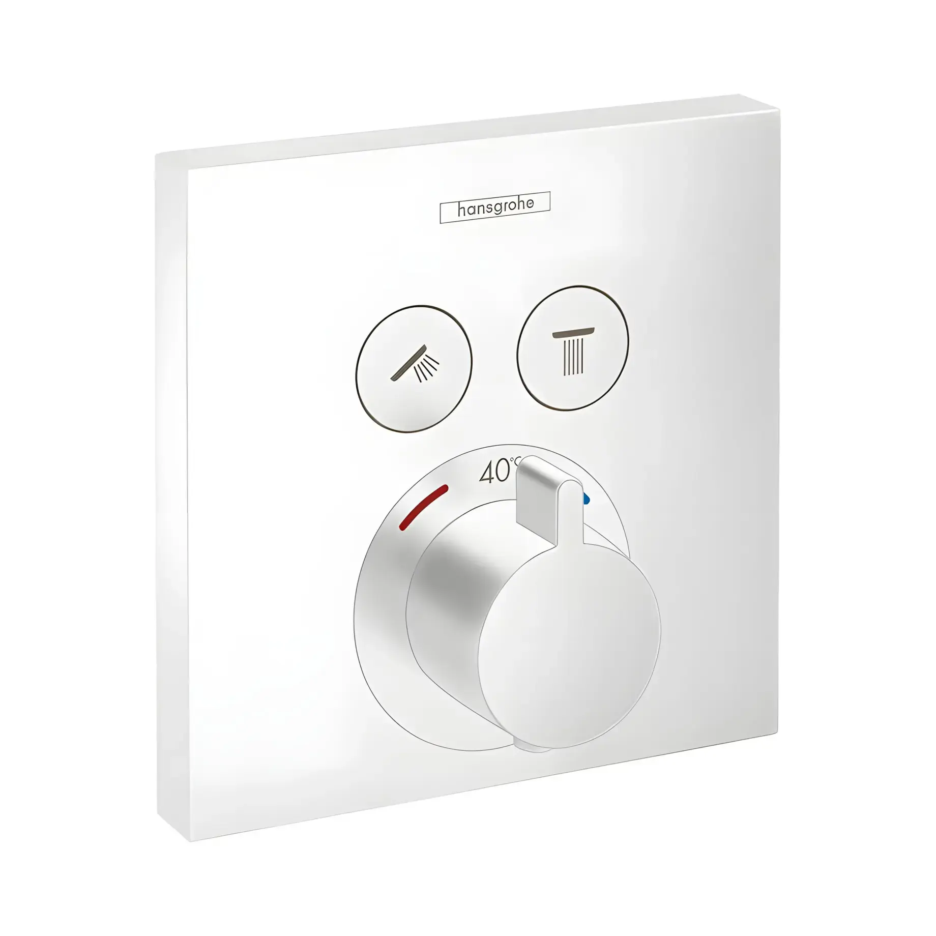Термостат для ванни та душу ShowerSelect Hansgrohe 15763700 White Matt — вид на білому тлі