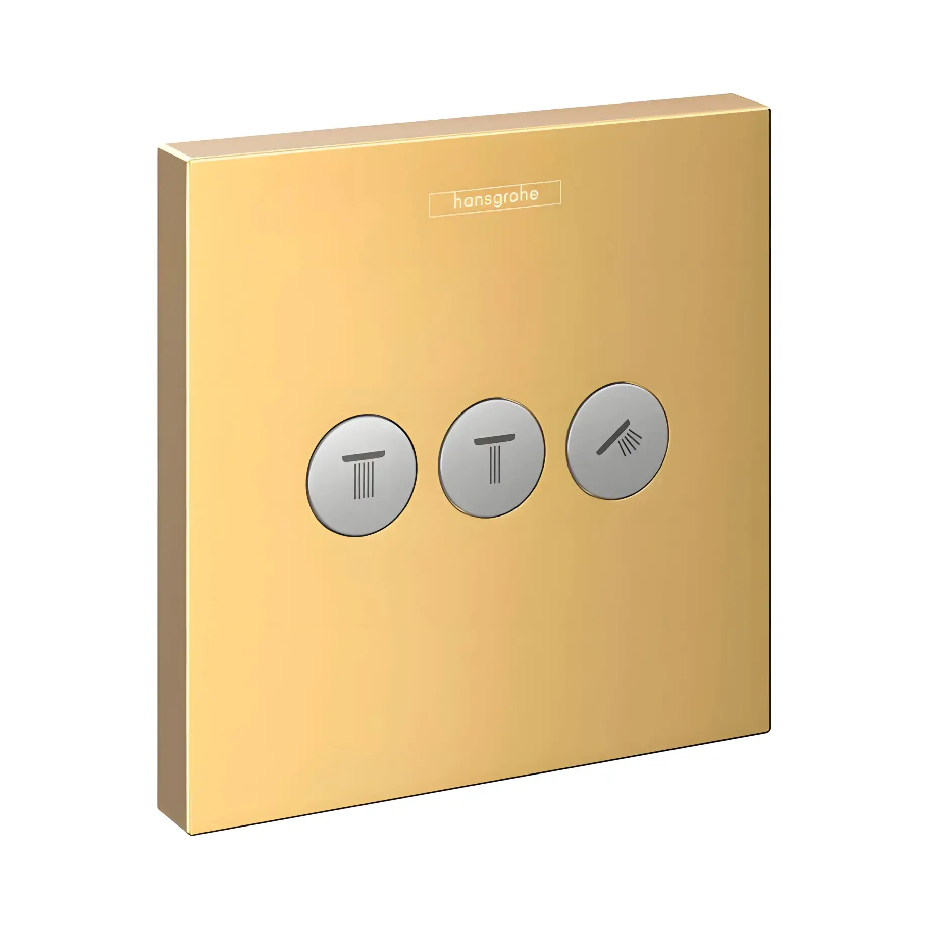 Запірний вентиль для ванни та душу ShowerSelect Hansgrohe 15764990 Polished Gold Optic — вид на білому тлі