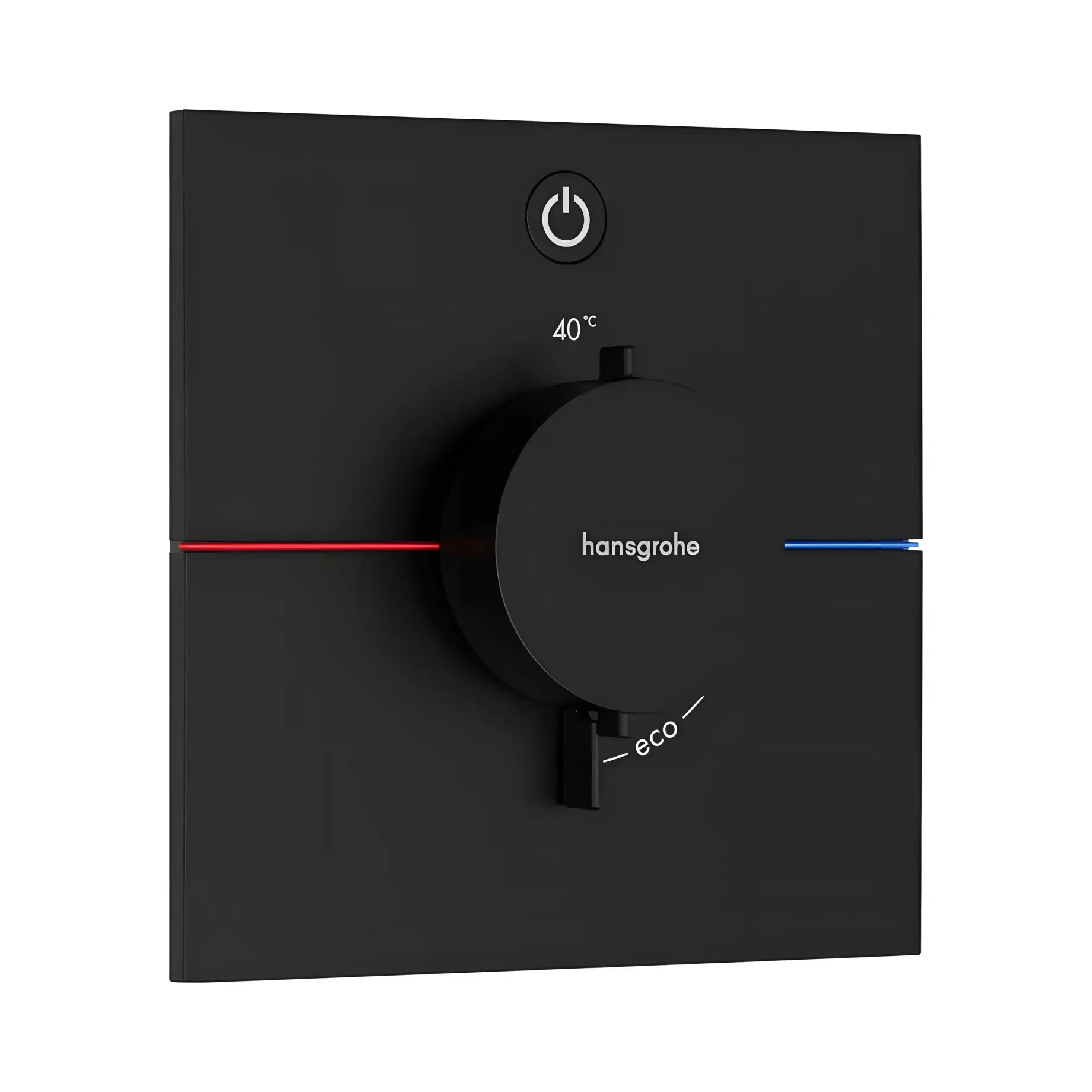 Термостат для ванни та душу ShowerSelect Comfort E Hansgrohe 15571670 Matt Black — вид на білому тлі